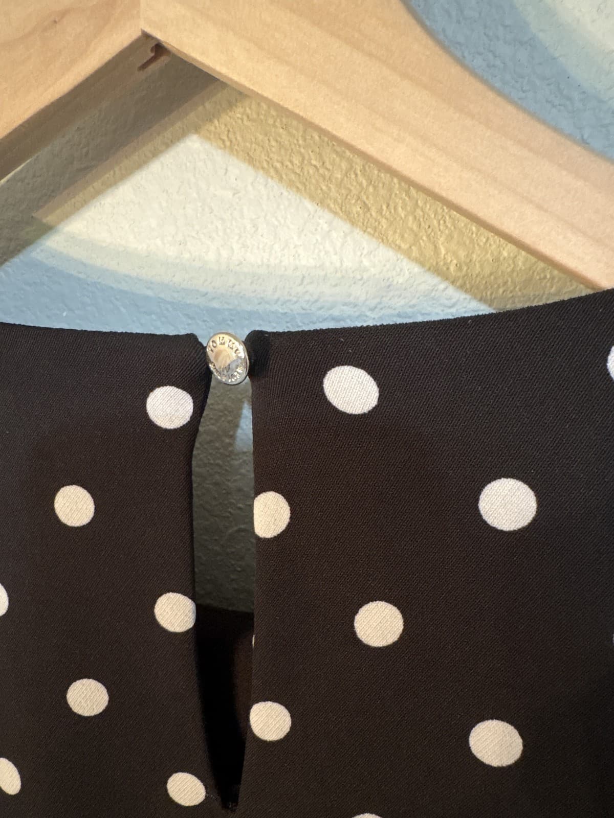 Tommy Hilfiger Black White Polka Dot Short Sleeve Dress Womens - Thumbnail 3
