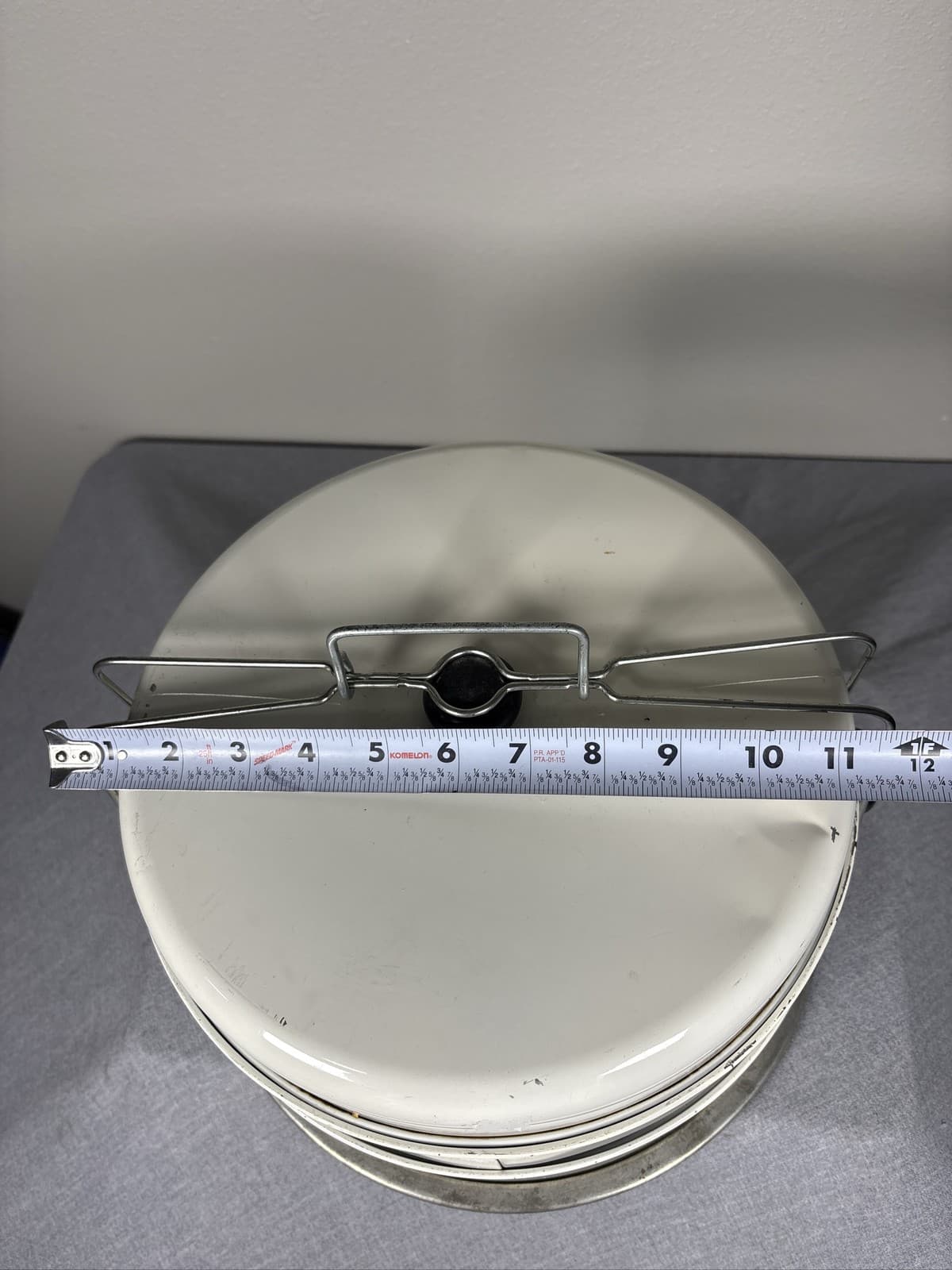 Vintage White Enamel Metal Stacking Tiffin Box 3 Tier Cookie Cake Food Carrier - Thumbnail 8