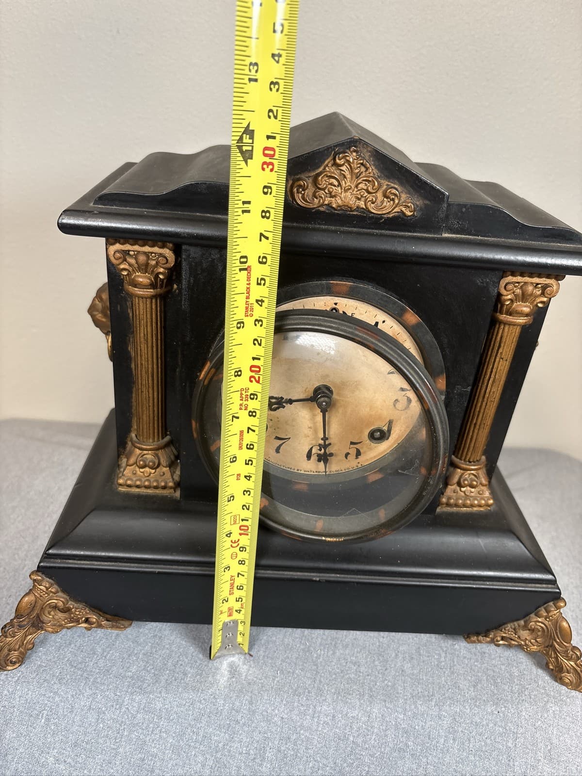 Antique C 1909 Waterbury DONOVAN ALARM Mantle Clock - Thumbnail 12