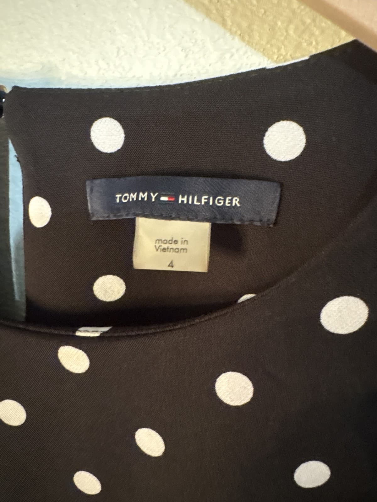 Tommy Hilfiger Black White Polka Dot Short Sleeve Dress Womens - Thumbnail 2