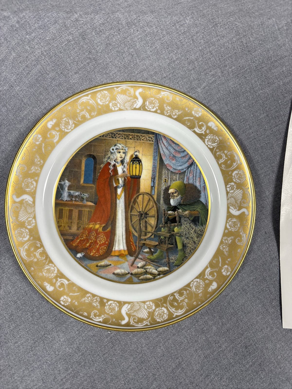 Vintage Rumpelstiltskin Franklin Porcelain 8" Plate The Grimm's Fairy Tales 1978 - Thumbnail 2