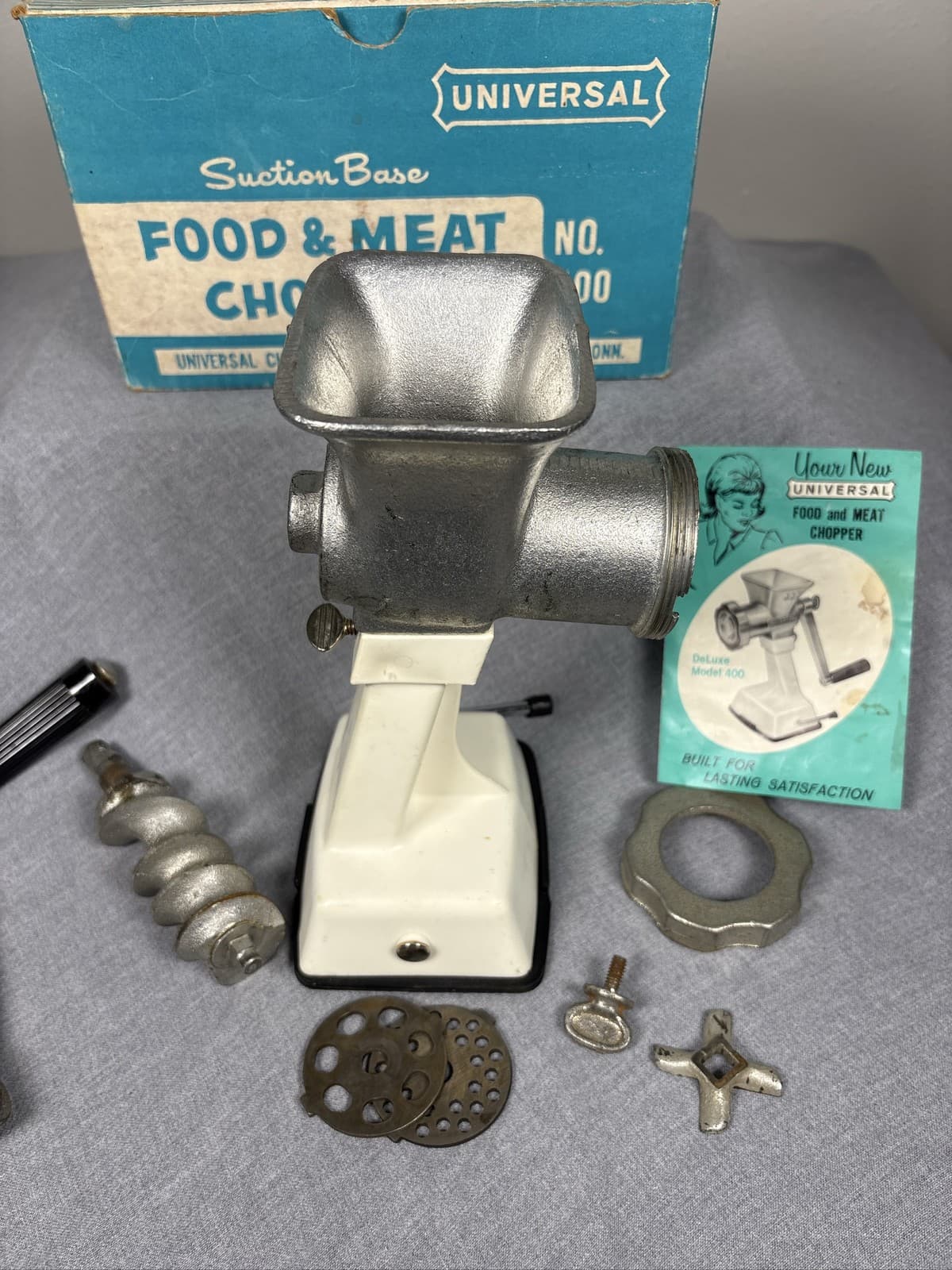 Vintage Universal Suction Base Food and Meat Chopper No 400 Including Packaging - Thumbnail 5