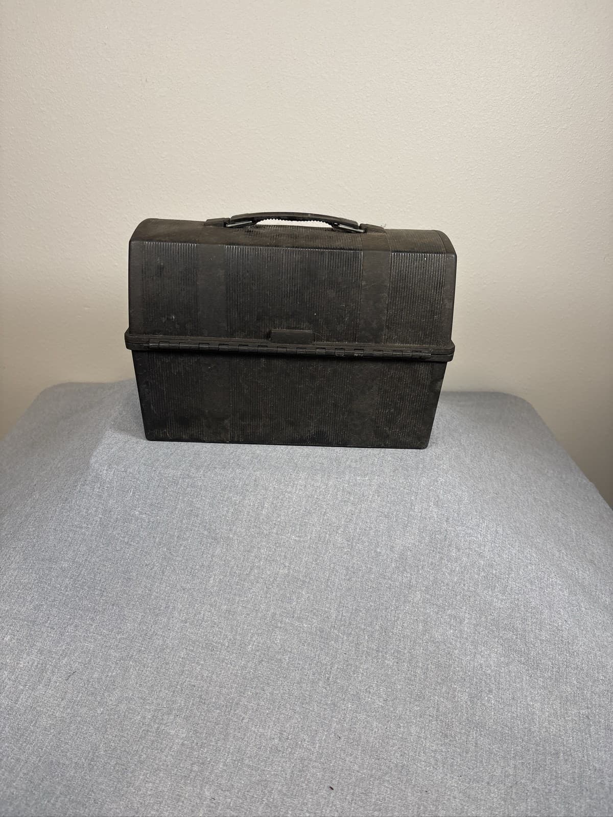 Aladdin Black Plastic Lunch Box Pail Dome Top Work Job No Thermos - Thumbnail 2