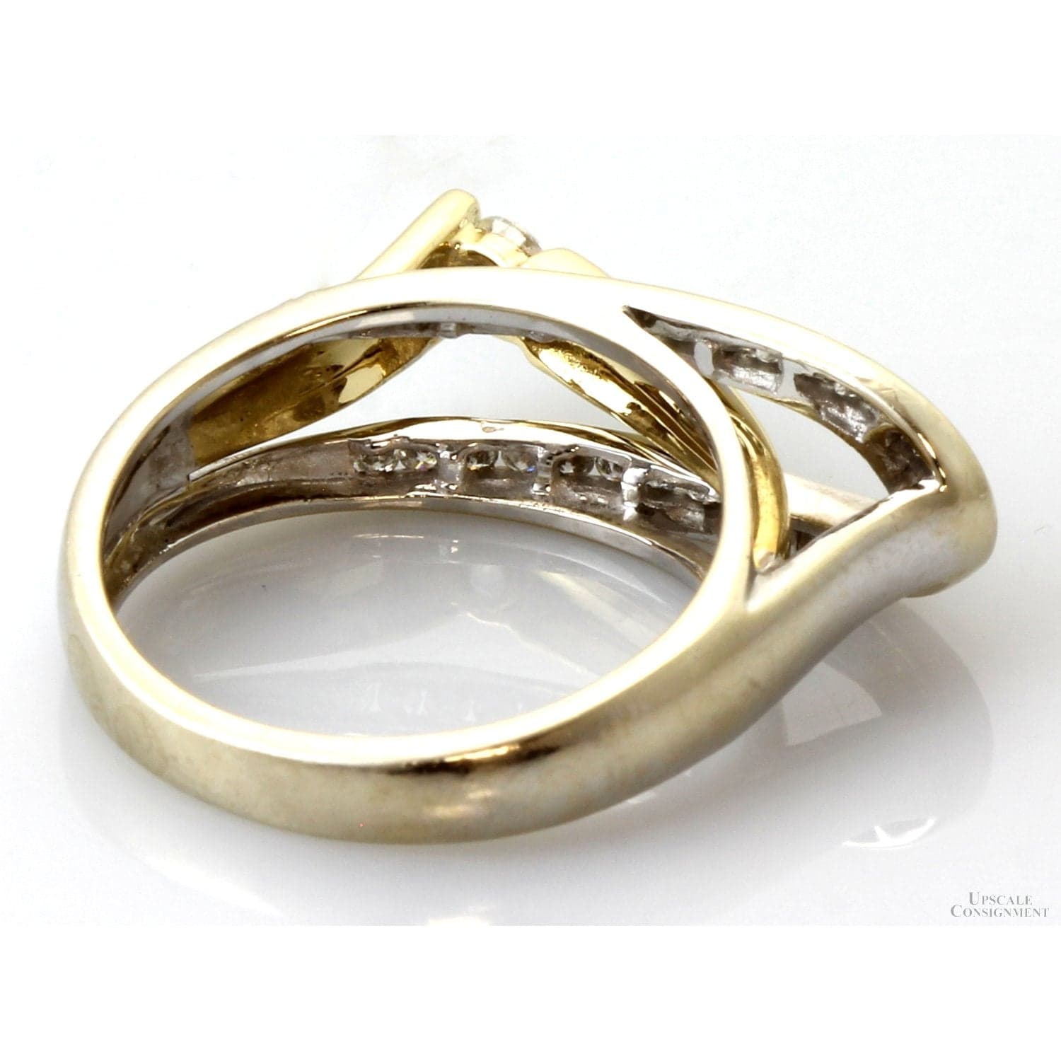 Vintage 14K Gold Sculptural Diamong Ring | Belt Buckle Design - Size 7 - Thumbnail 5
