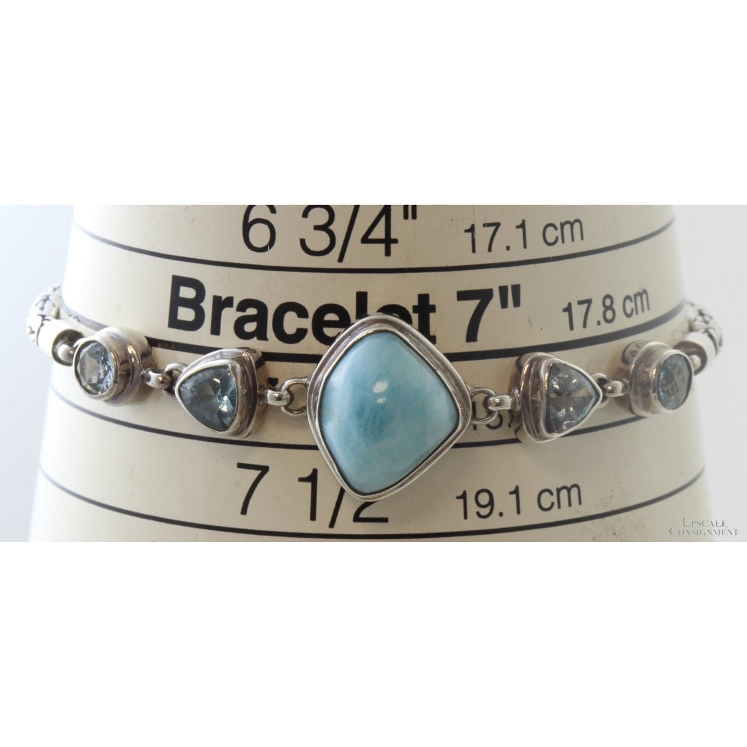 Starborn Larimar Blue Topaz White Topaz Pearl Sterling Silver Suite - 18" - 20" - Thumbnail 6