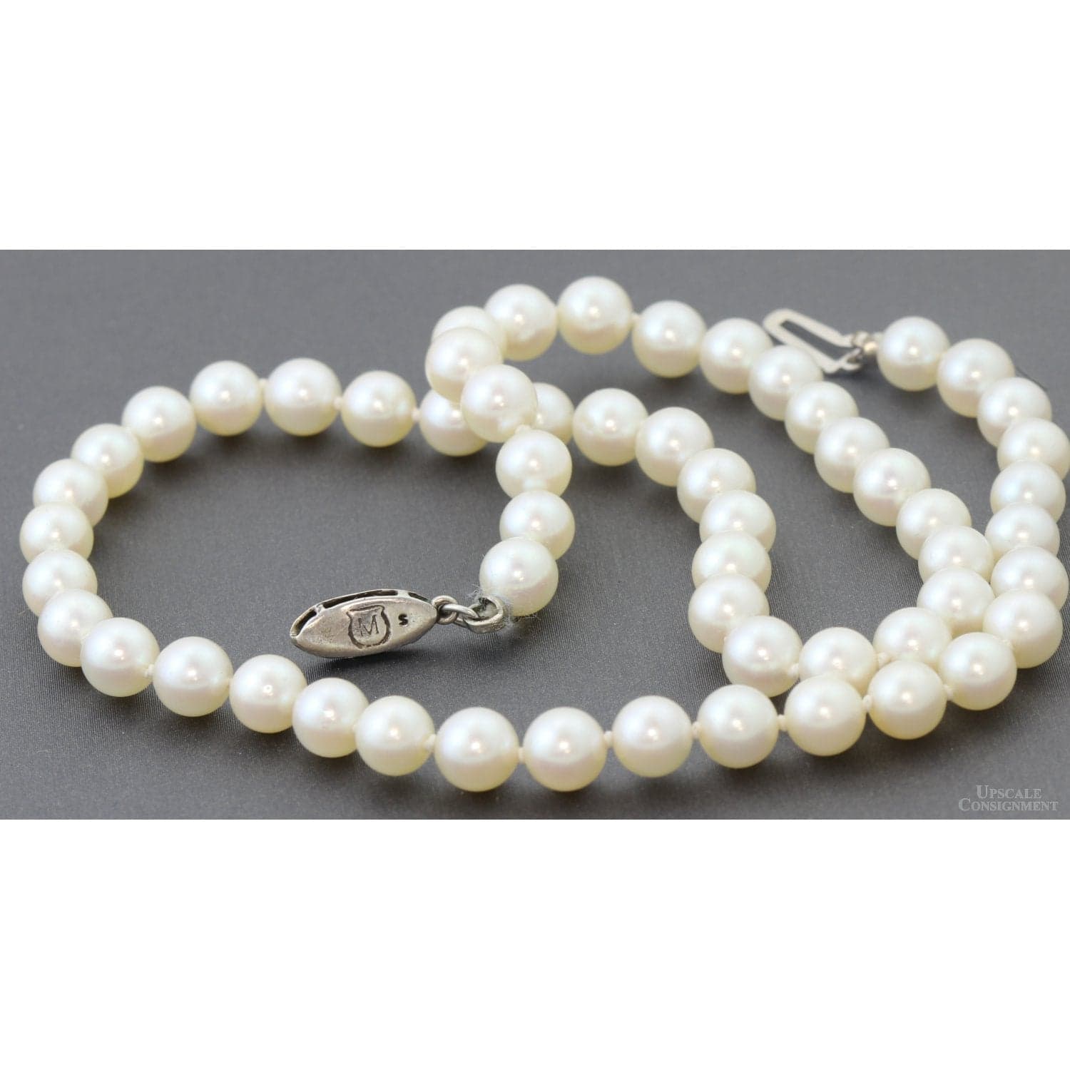 Vintage Mikimoto Hand-Knotted Cultured Akoya Pearl Necklace - 16 in - Thumbnail 3