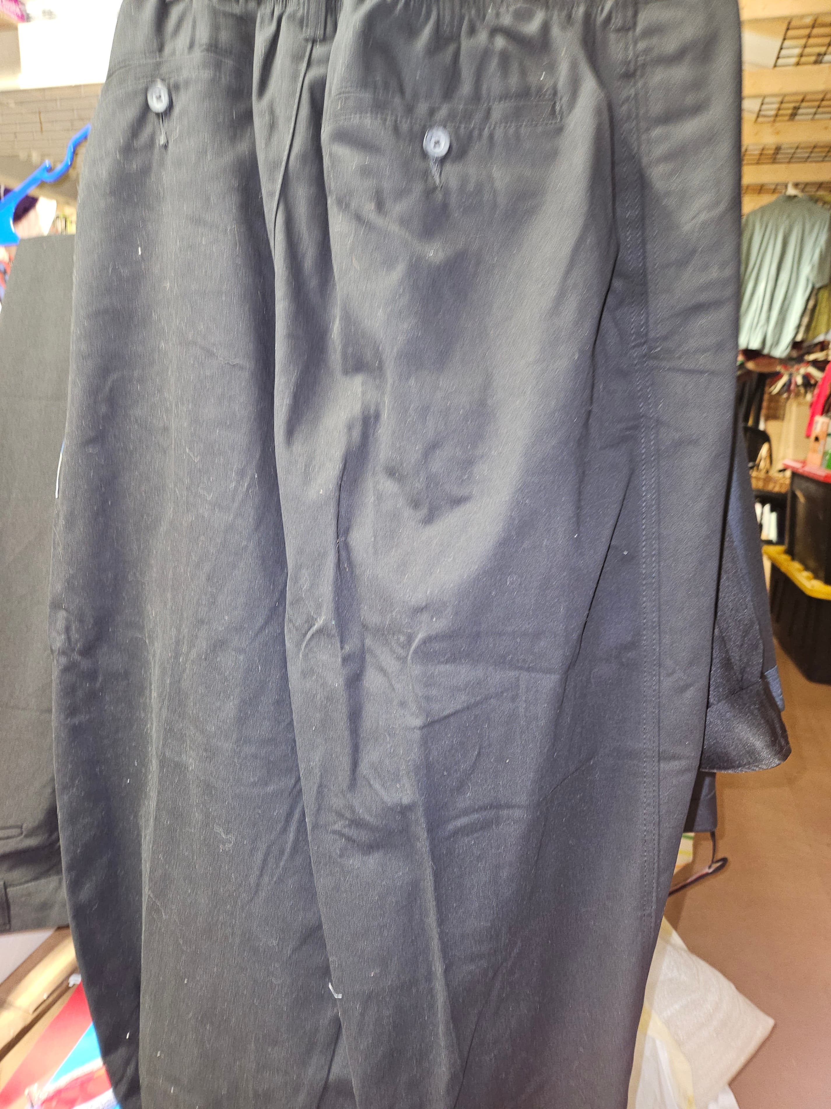 George Men's Black Elastic Waist Pants Size 40x30 - Thumbnail 4