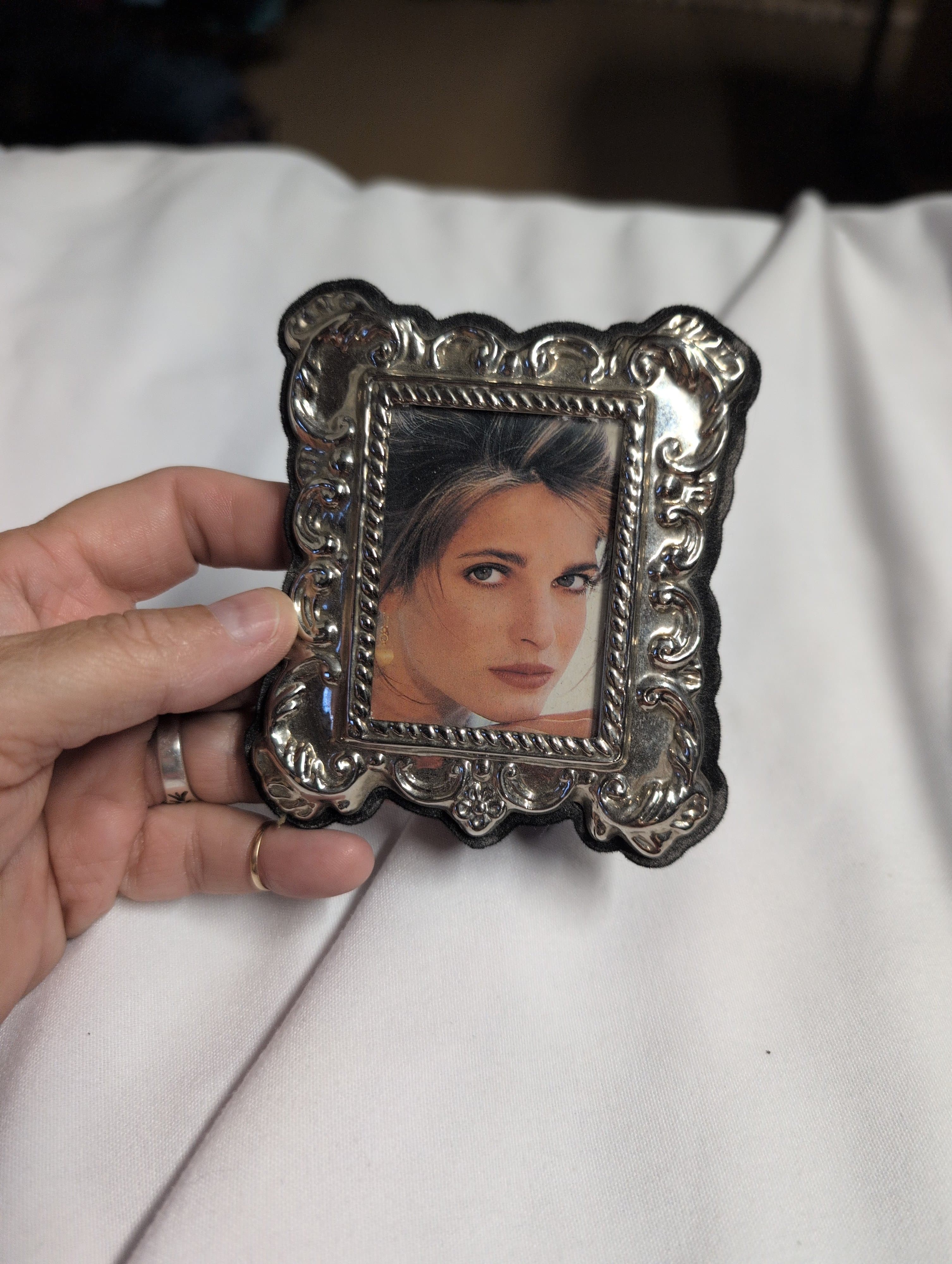 Decorative Silver Miniature Picture Frame