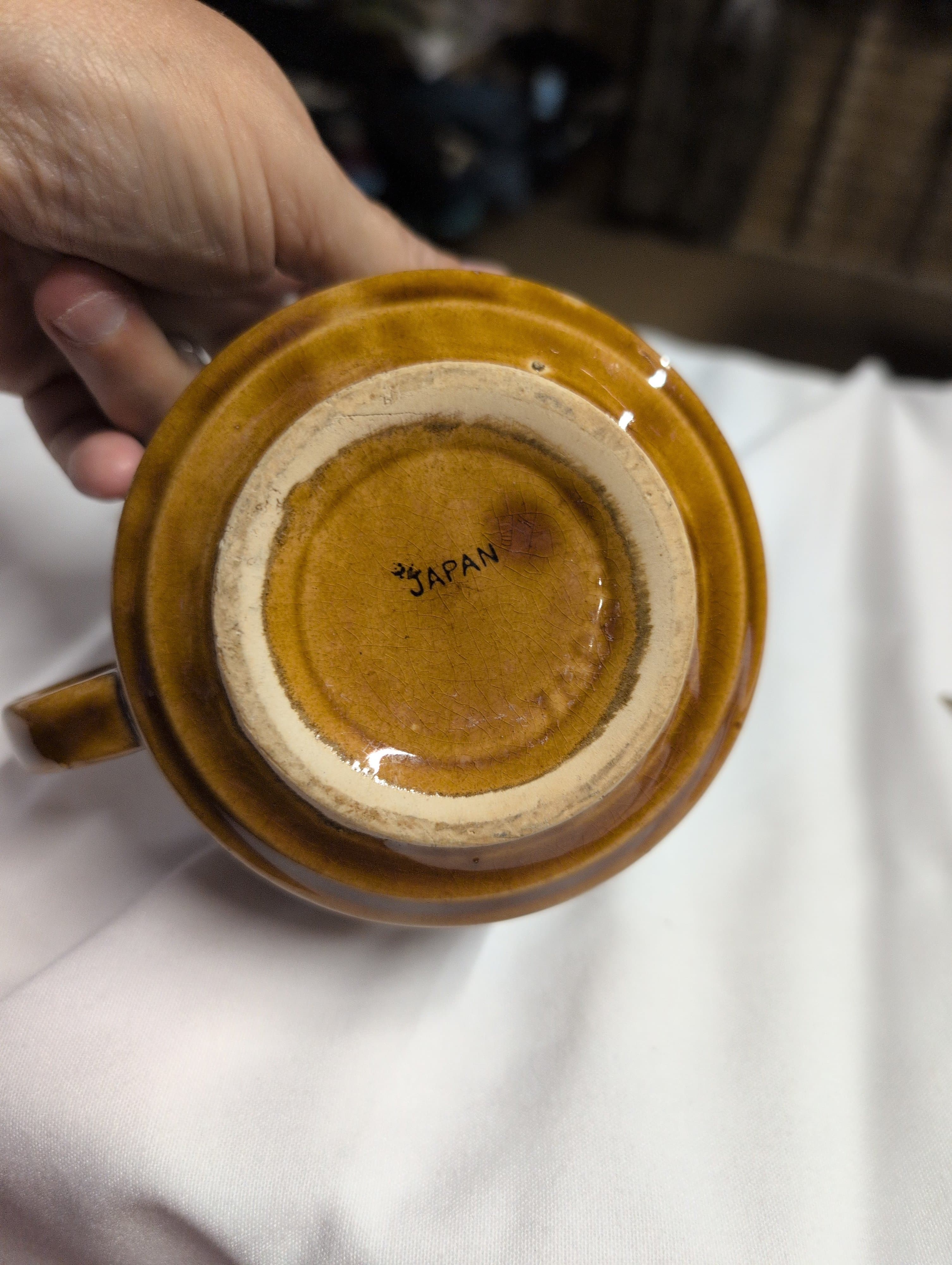 Vintage Ceramic Soup Mug with Handle - Thumbnail 2