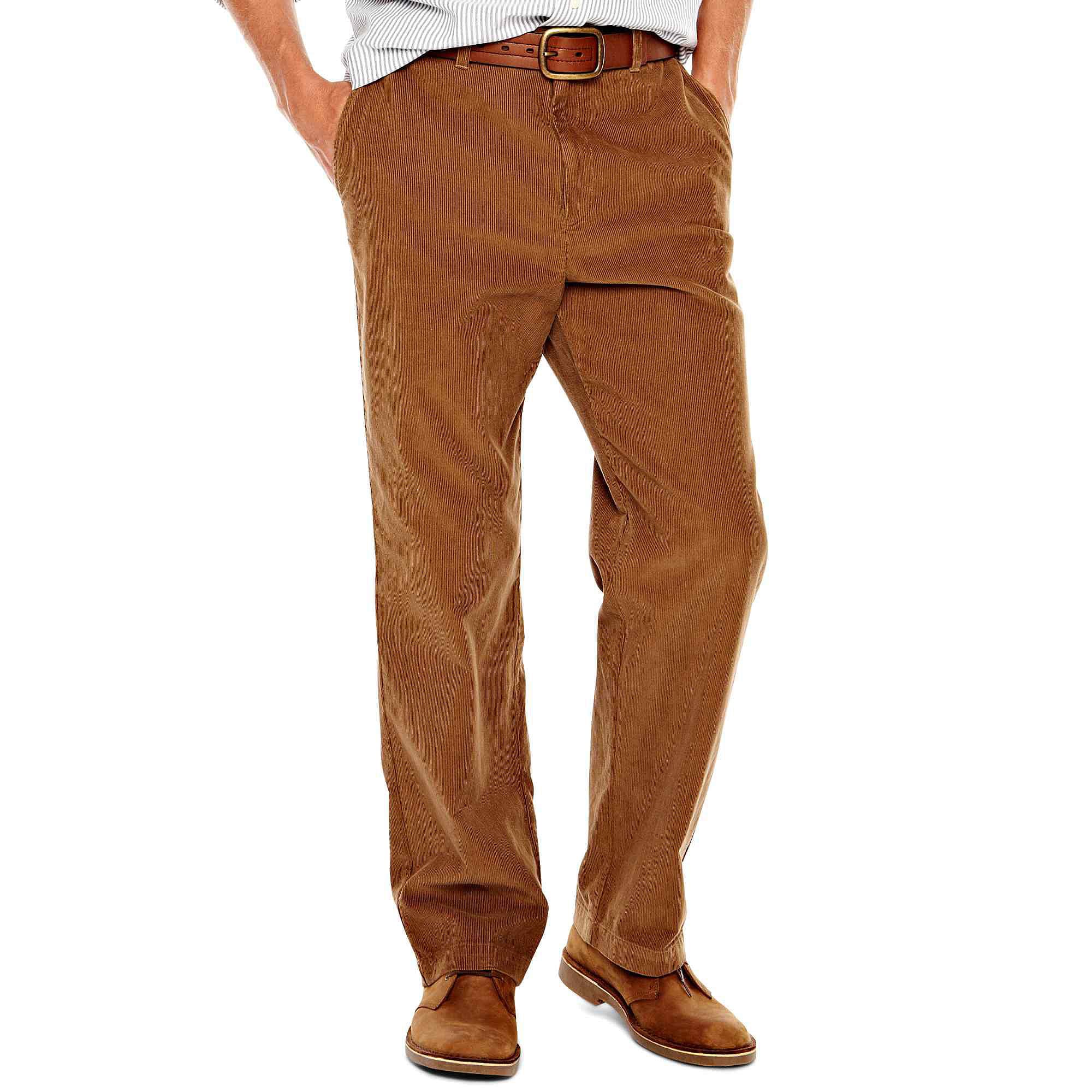 Haggar(r) Classic Fit Flat Front Corduroy 42x29, Carmel - Thumbnail 2