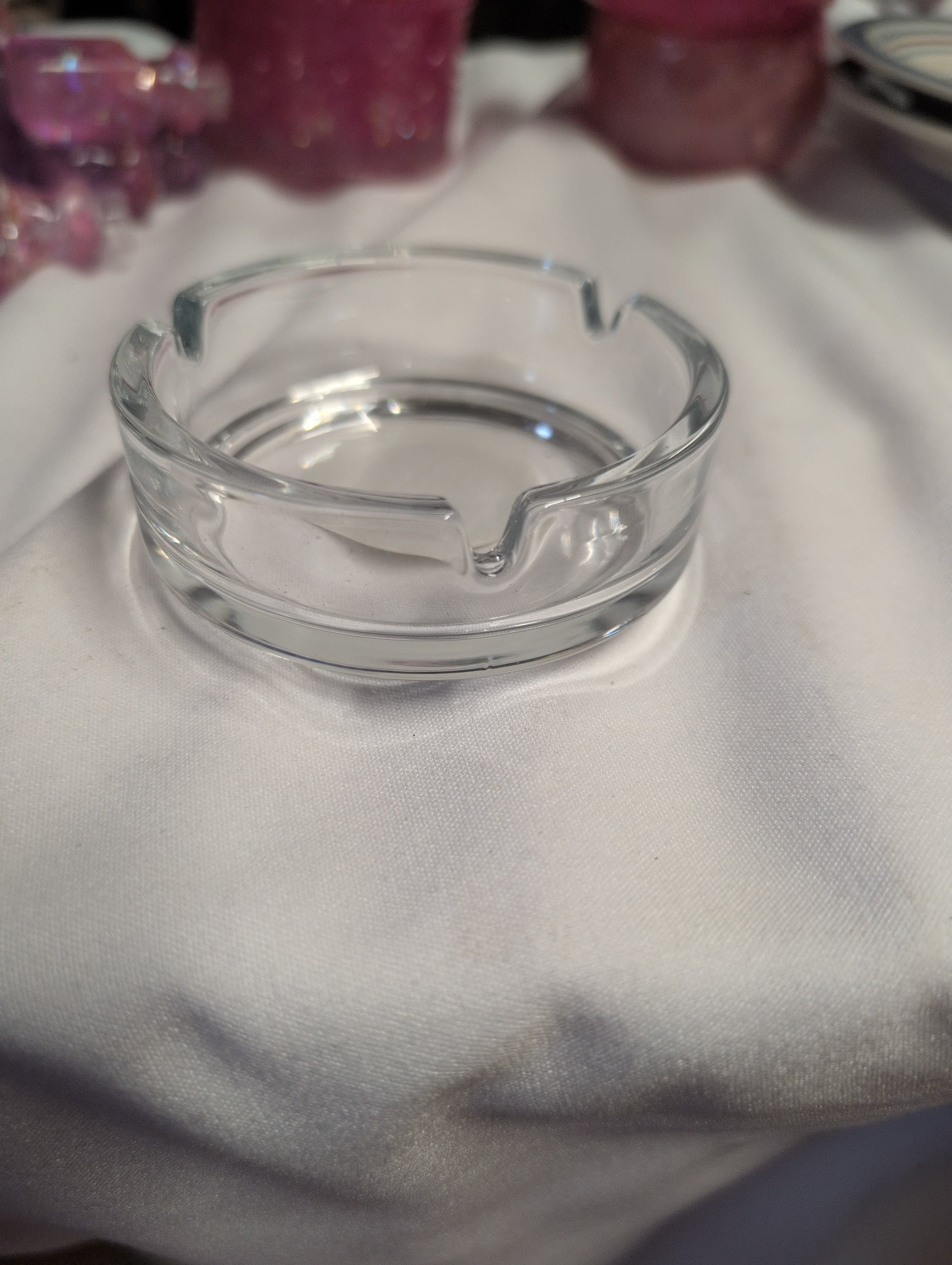 Clear Glass Ashtray Round Design