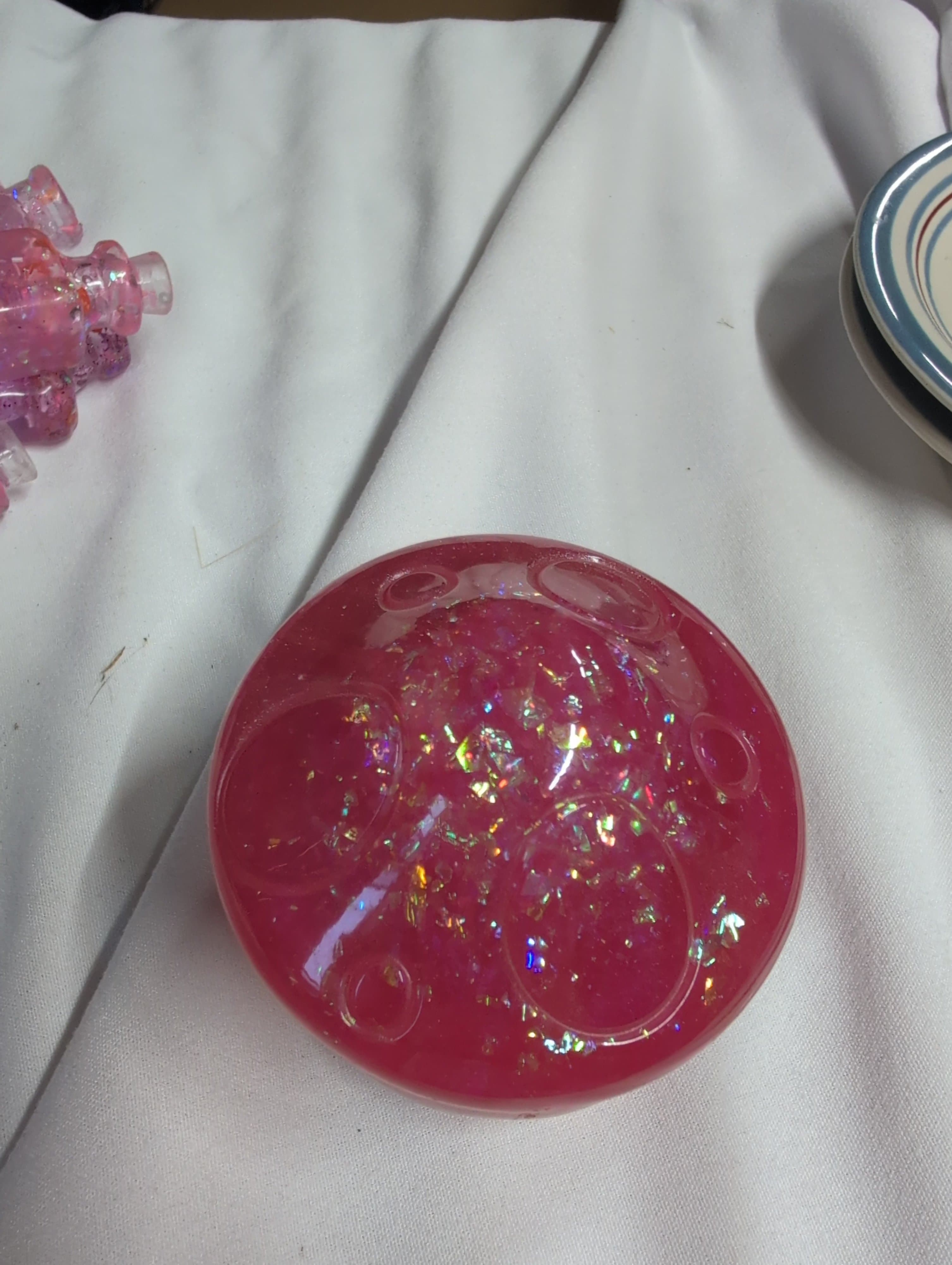 Pink Mushroom Decorative Glass Trinket Box - Thumbnail 3