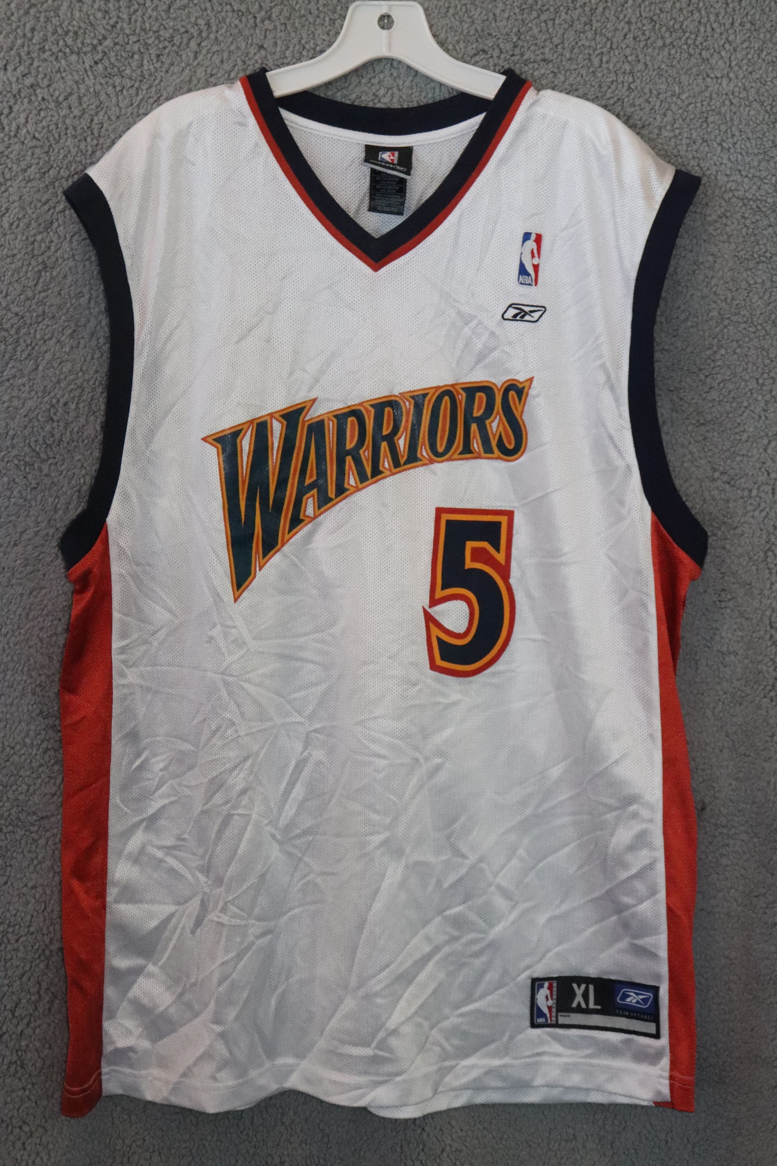 Reebok Vtg Golden State Warriors Wincher #5 Men's NBA Jersey XL White - Thumbnail 2