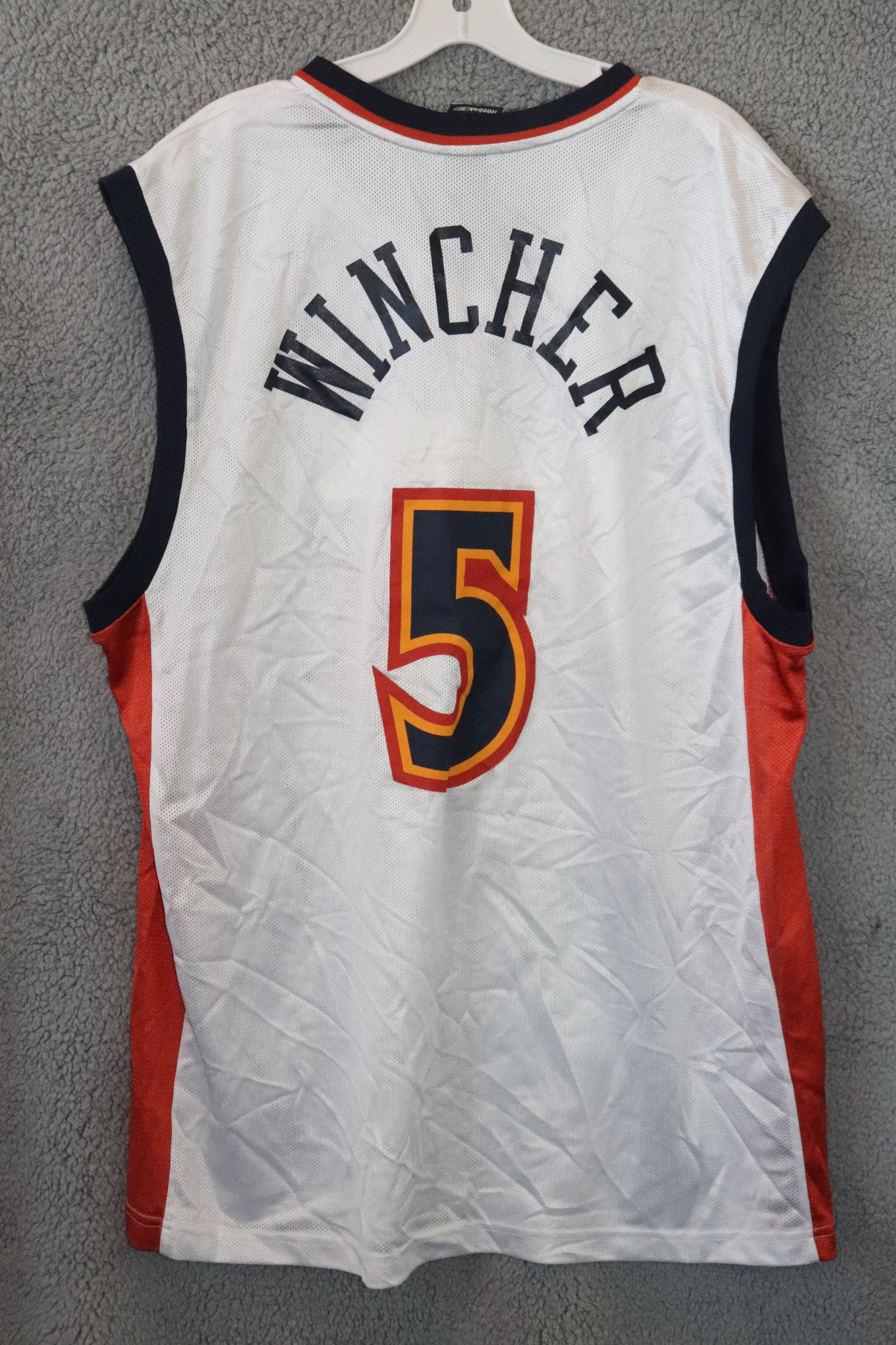 Reebok Vtg Golden State Warriors Wincher #5 Men's NBA Jersey XL White - Thumbnail 3