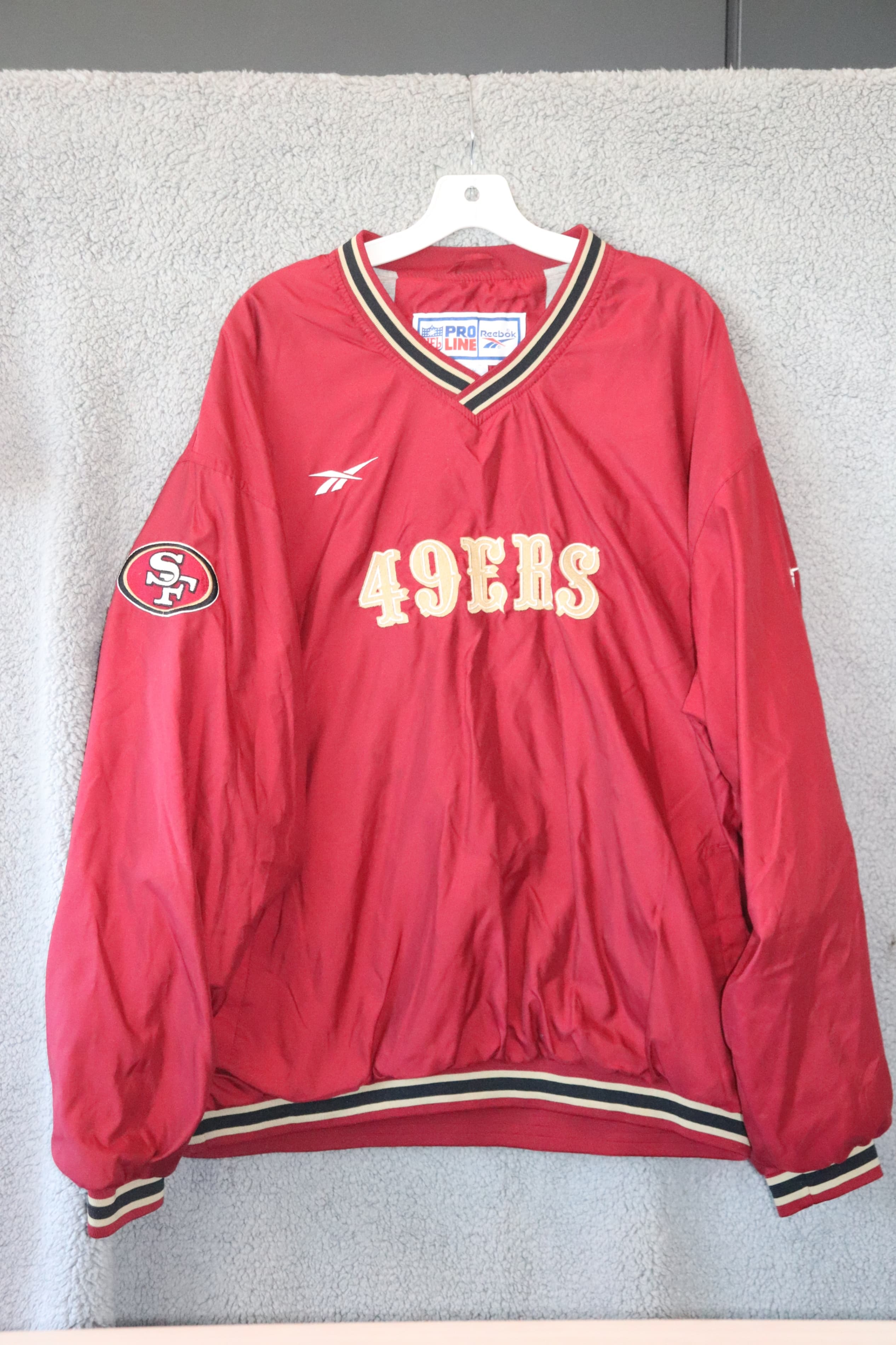 Reebok Vtg San Francisco 49ers NFL Pro Line Authentic Pullover V-neck Jacket - Thumbnail 2