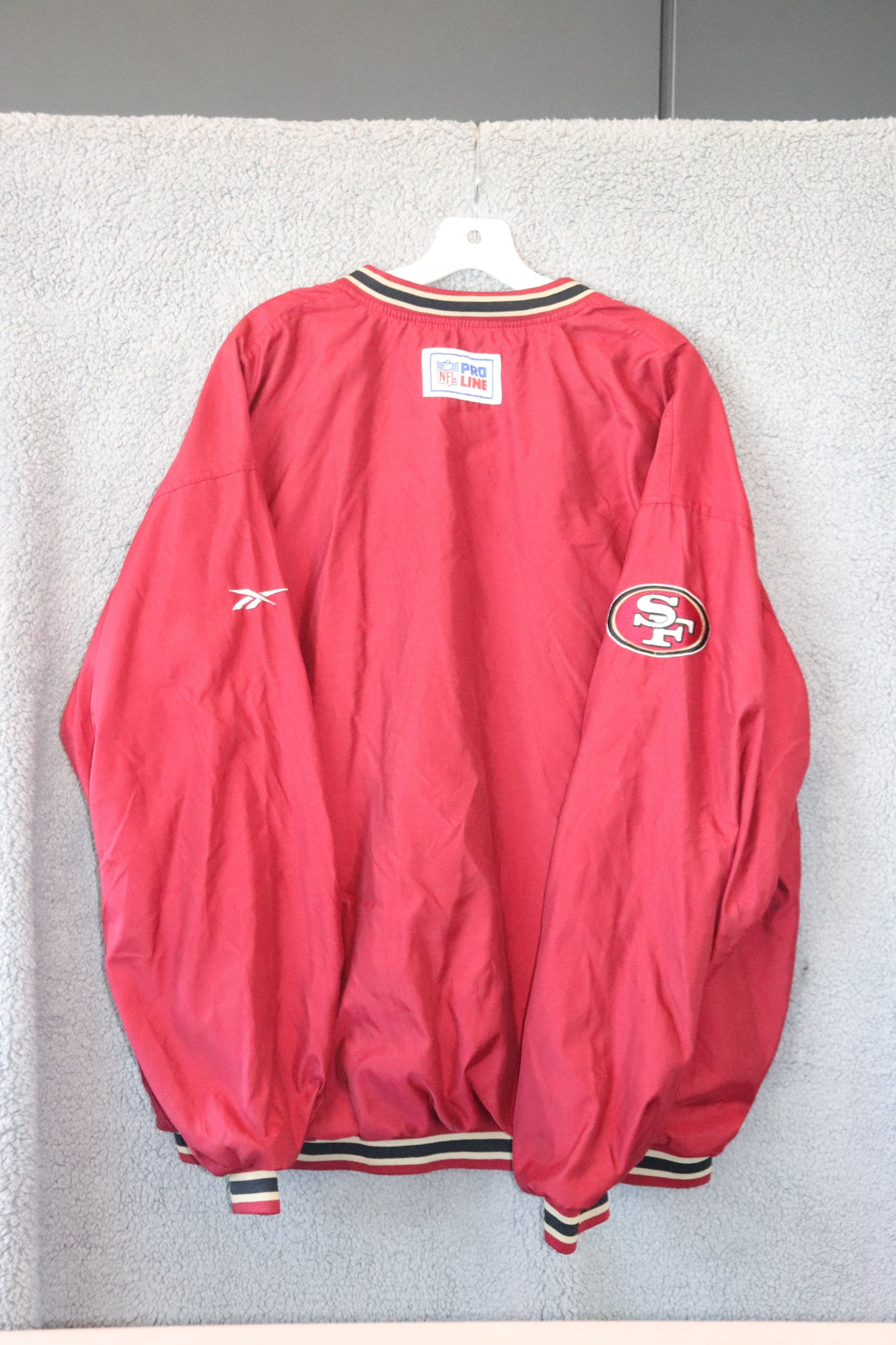Reebok Vtg San Francisco 49ers NFL Pro Line Authentic Pullover V-neck Jacket - Thumbnail 3