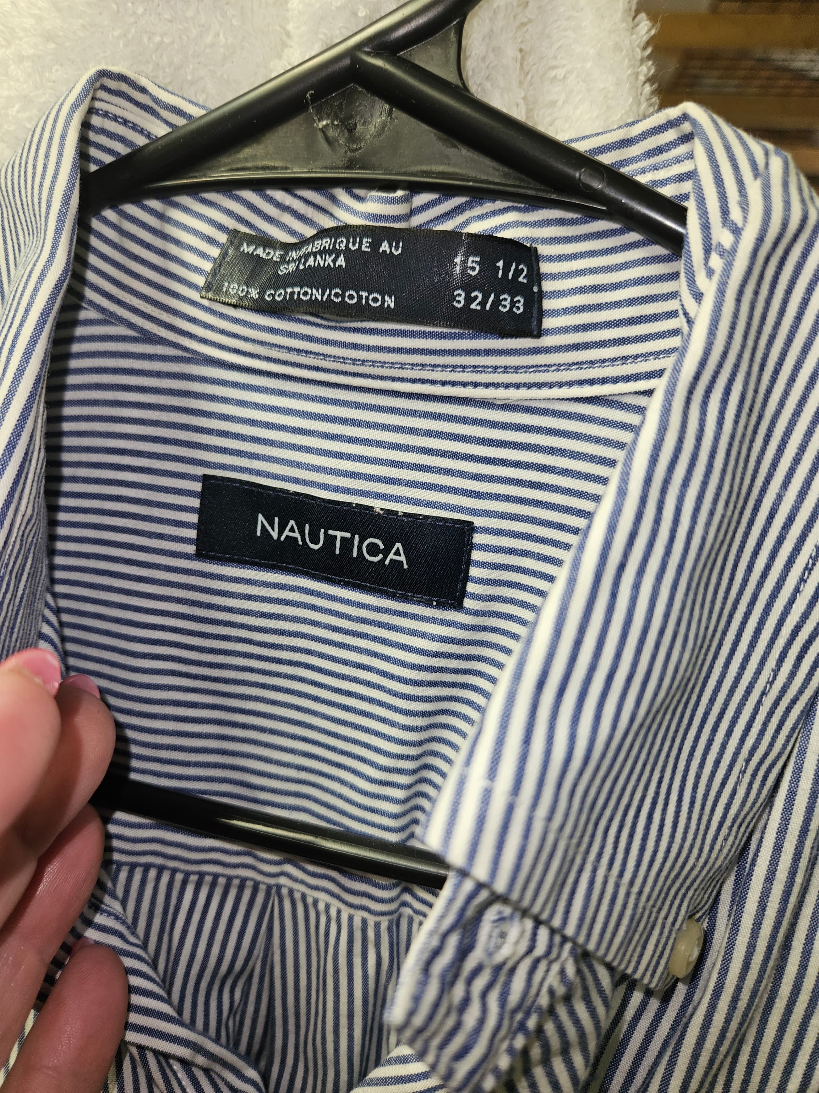 Nautica Men's Striped Button-Up Shirt Size 22/34 - Thumbnail 2