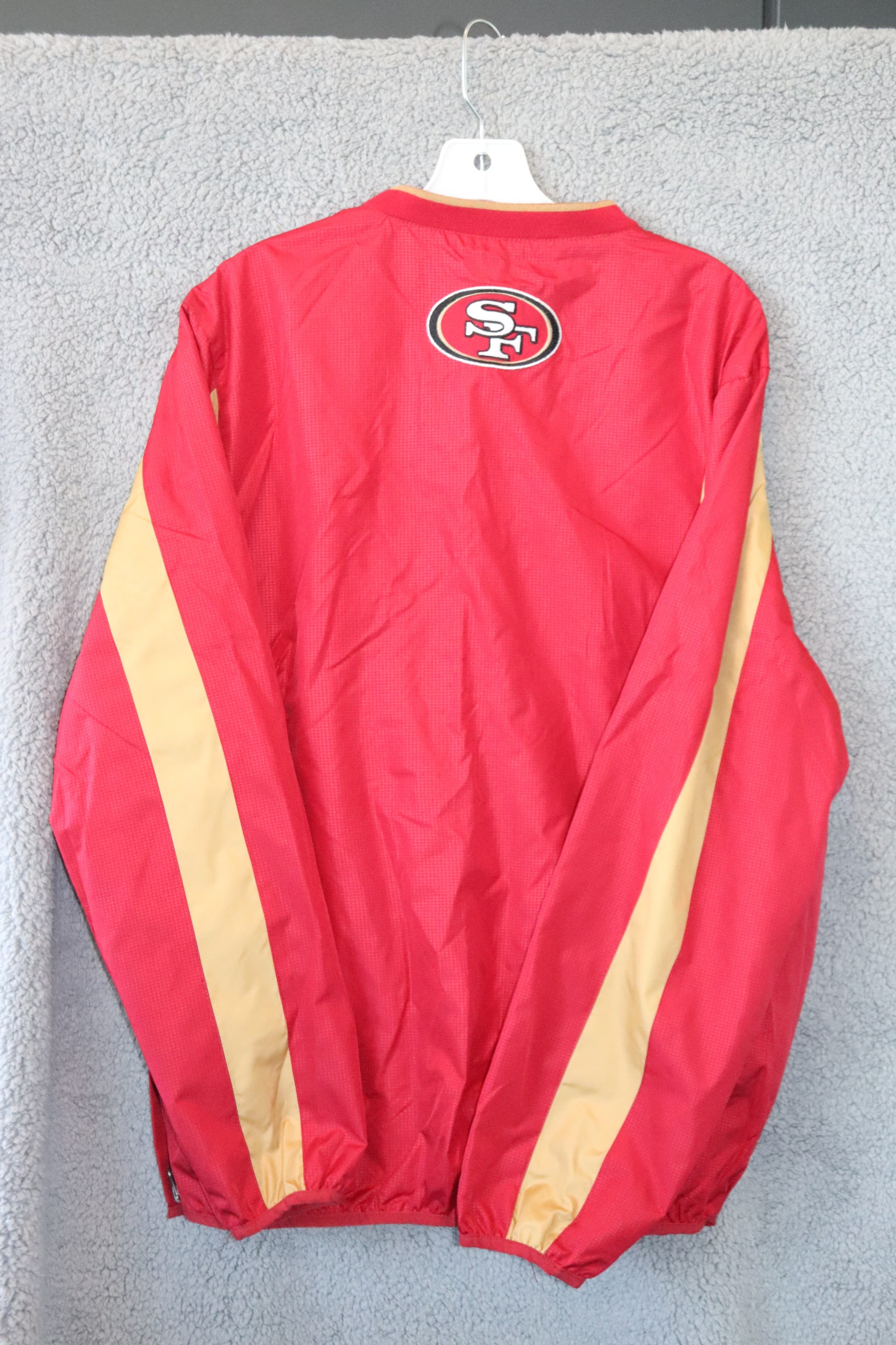 NFL Vtg San Francisco 49ers Men's Large Pullover Jacket Red - Thumbnail 3