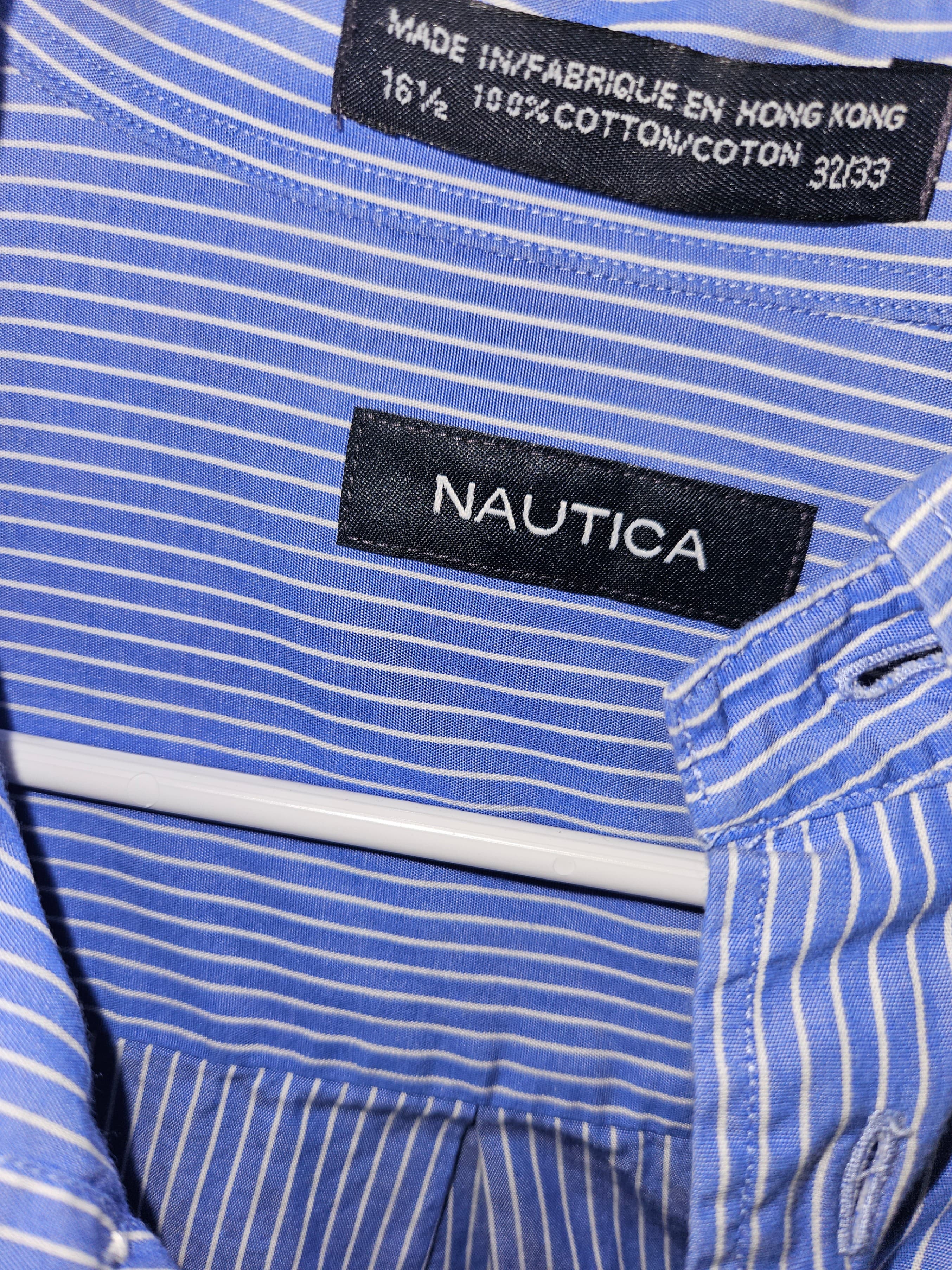 Nautica Men's Blue Striped Button-Up Shirt Size 2XL - Thumbnail 2