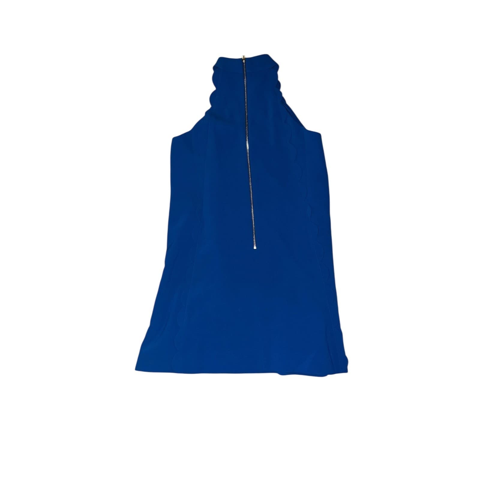 Ted Baker Blue Halter Neck Scallop Mini Dress Sz 3 | Designer Luxury - Thumbnail 6