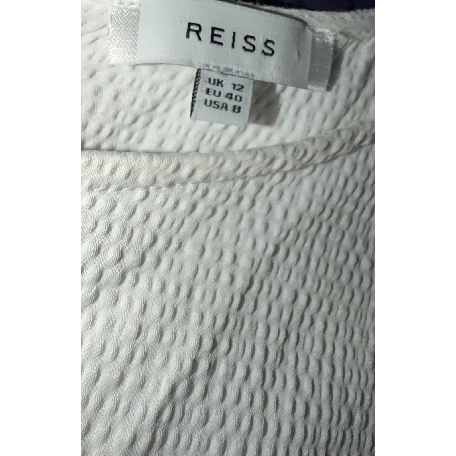 Reiss White Button-Back Shirt Sz 8 | Viscose Designer Luxury Blouse - Thumbnail 6