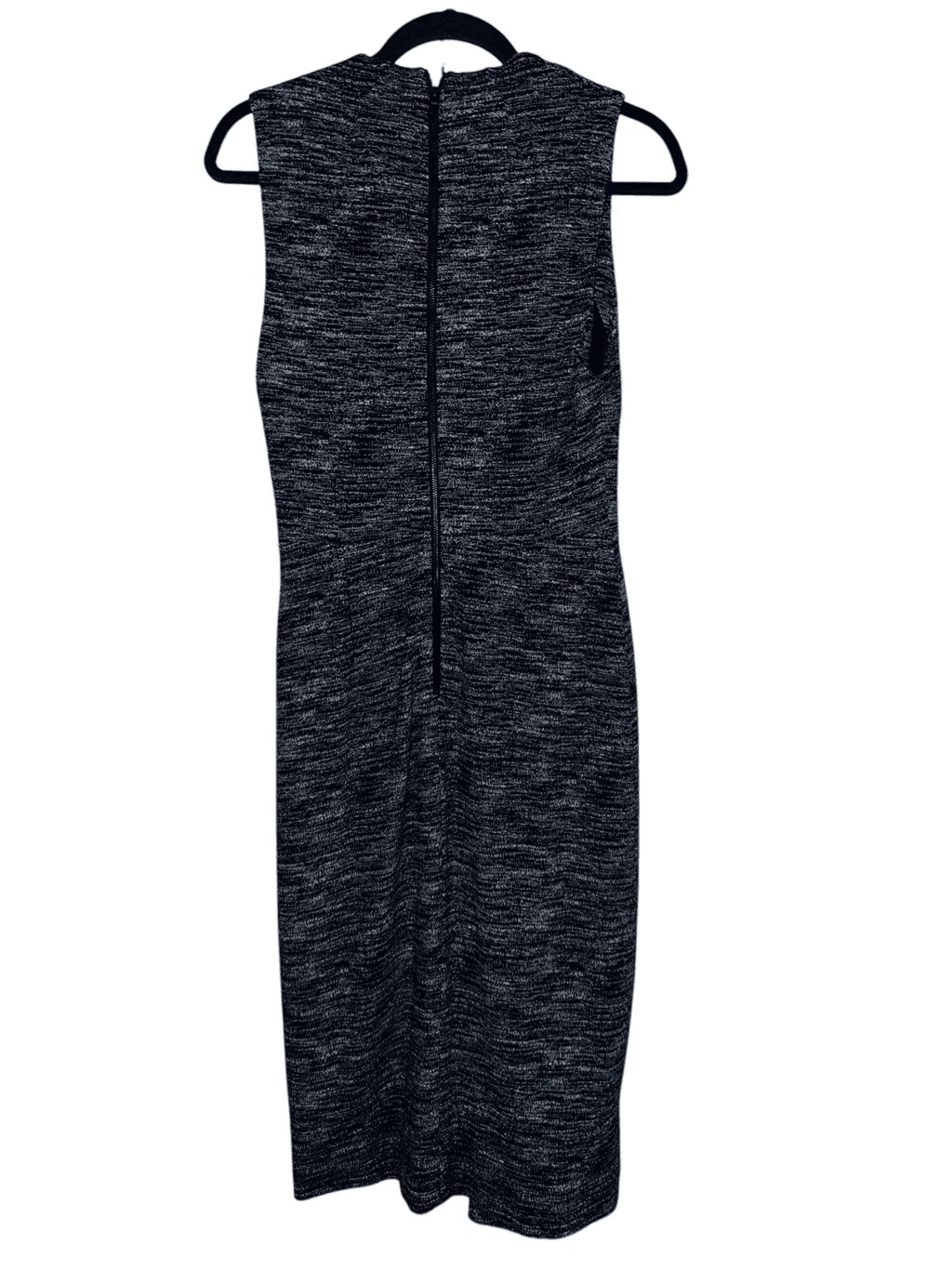 Alice + Olivia Midi Dress Gray Faux Wrap V-neck Front Slit Back Minimalist Sz 0 - Thumbnail 3
