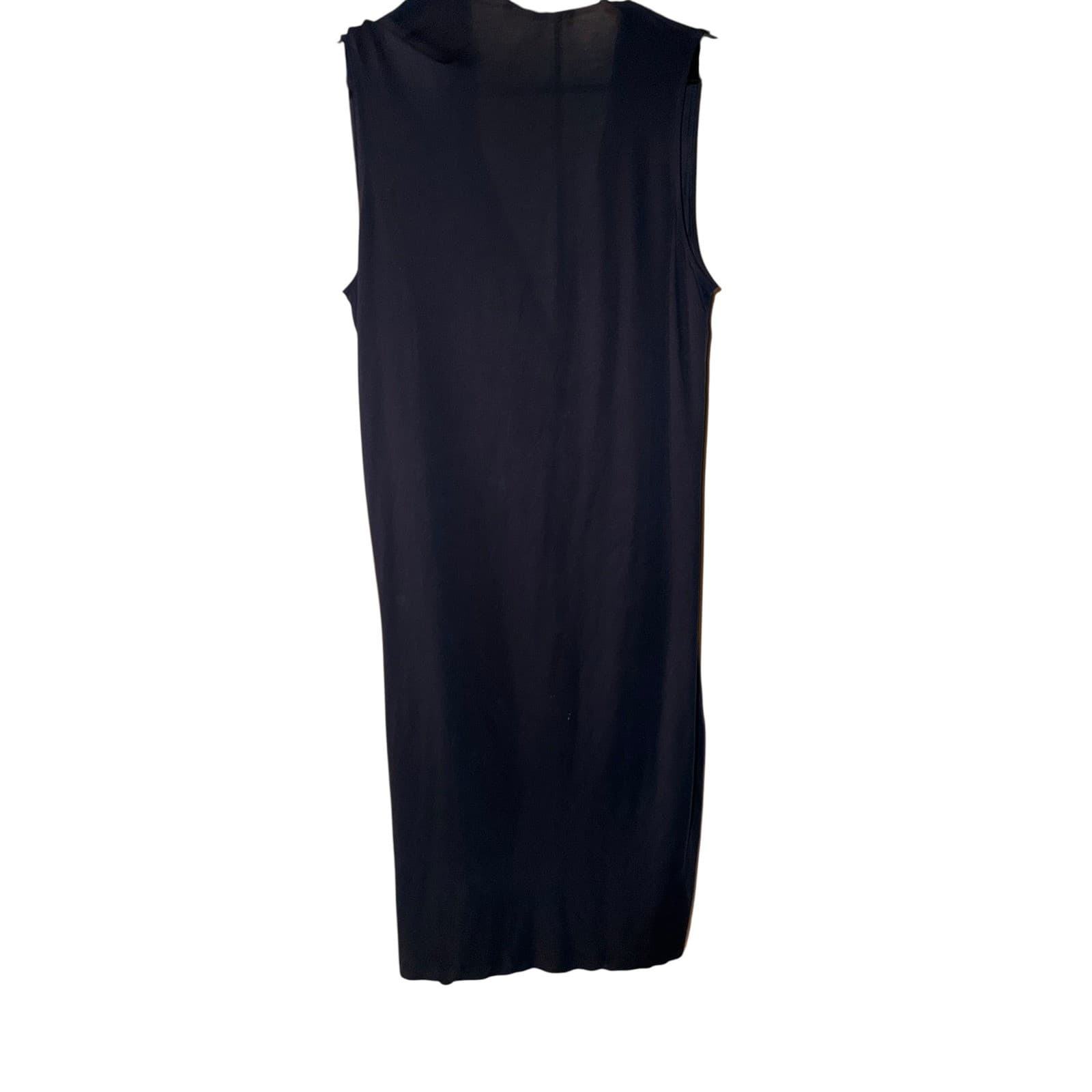 Acne Studios Navy Faux Wrap Sz M | Plunging V-Neck Draped Front Designer - Thumbnail 10