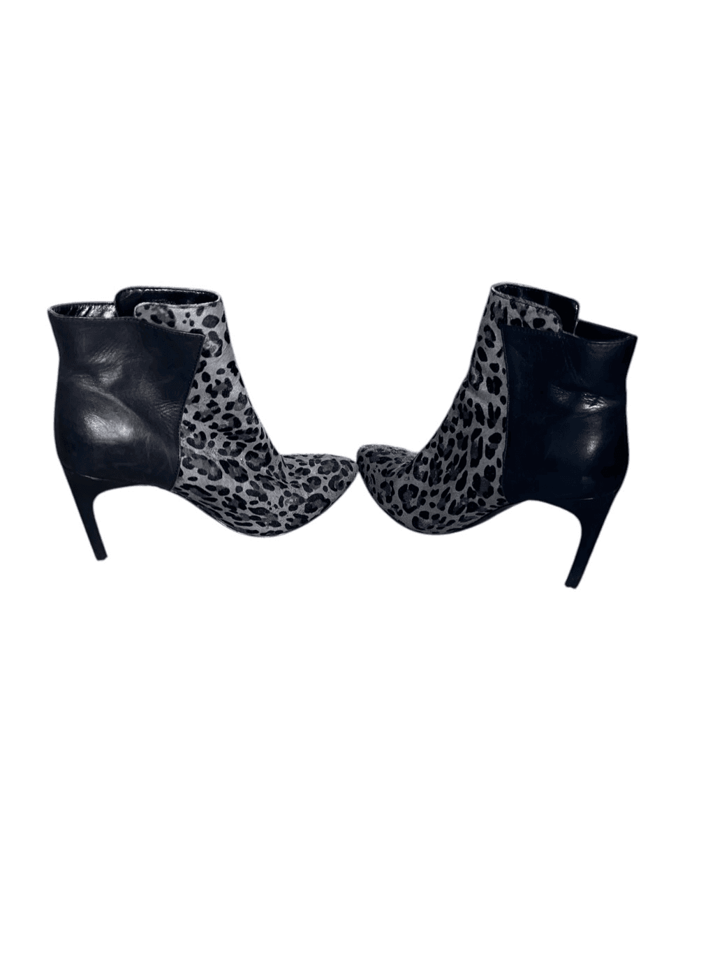 Vince Camuto Stiletto, Leather Cow Hair, Ankle Boots, Sz 9 1/2 , Zippere Mobwife - Thumbnail 2