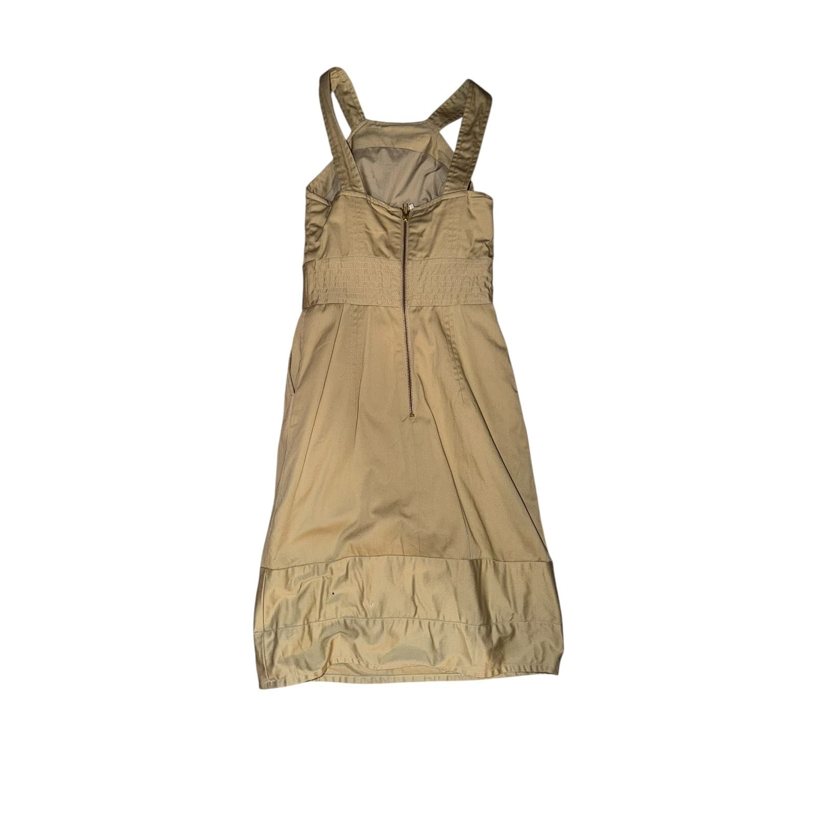 Milly Jumper Dress Sz 0 | Wooden Button Canvas Military Aviator Nautical Style - Thumbnail 3