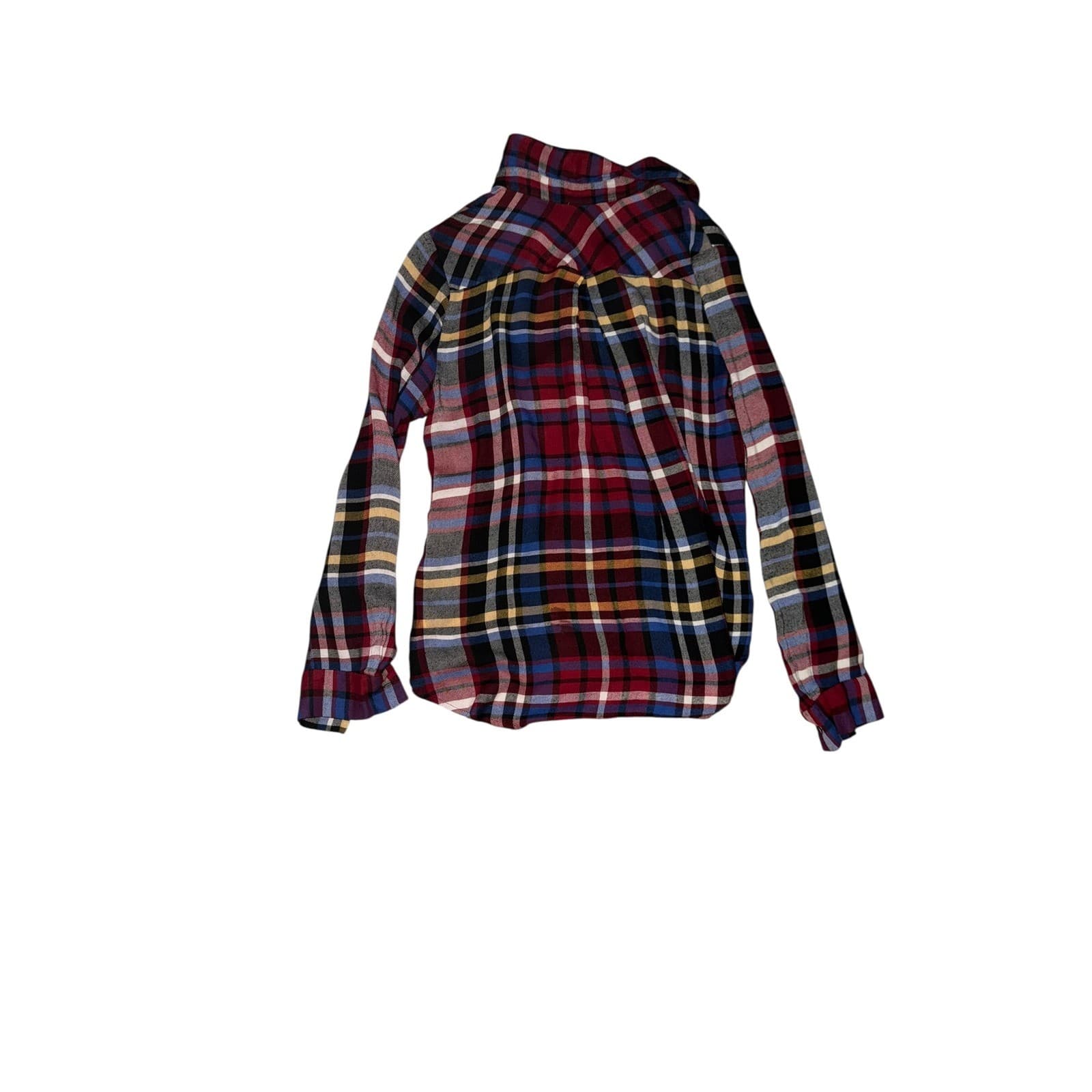 L'AGENCE Flannel Button Down Shirt Sz XS | Preppy Collar Designer Long Sleeve - Thumbnail 2