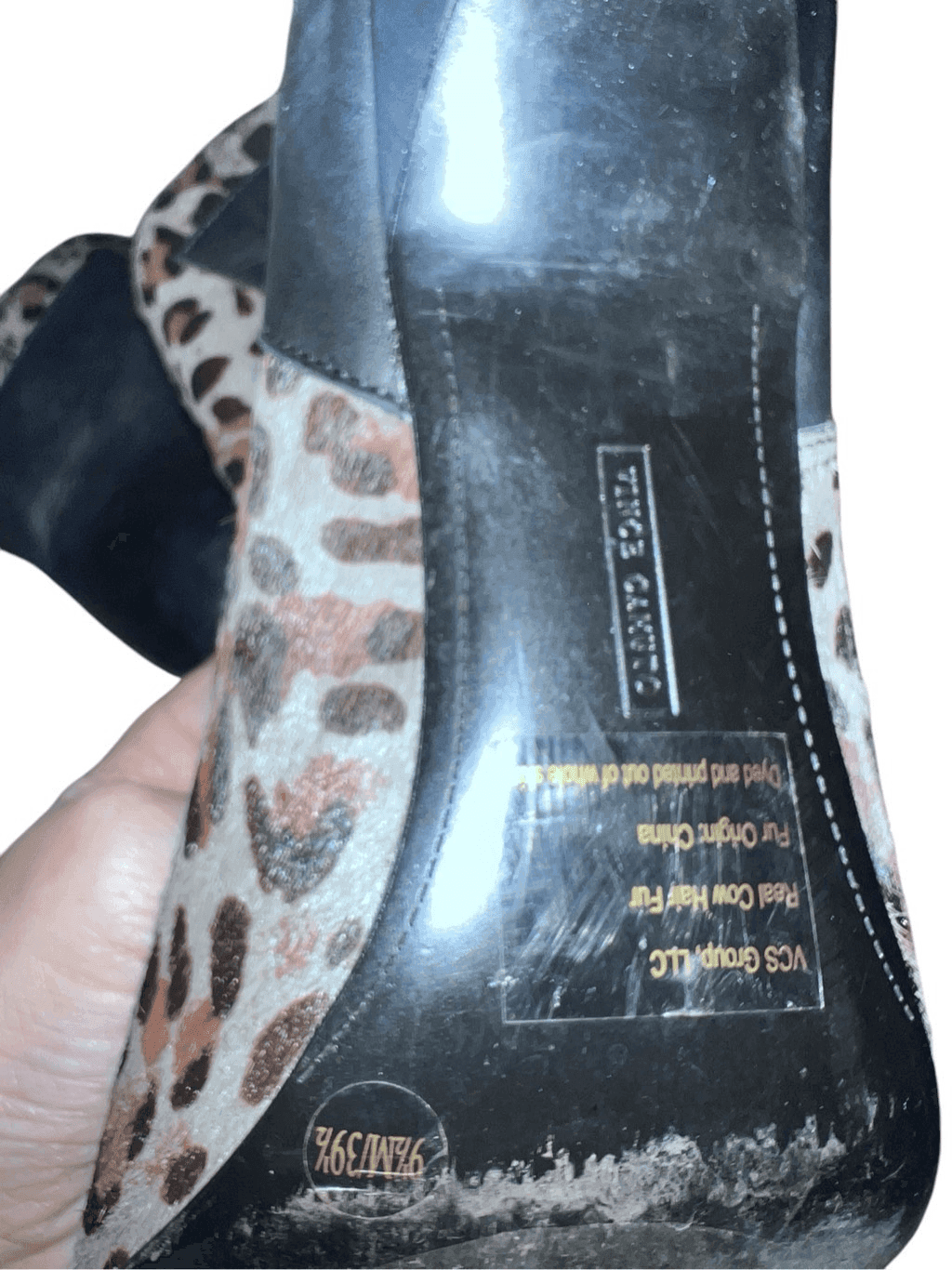 Vince Camuto Stiletto, Leather Cow Hair, Ankle Boots, Sz 9 1/2 , Zippere Mobwife - Thumbnail 5