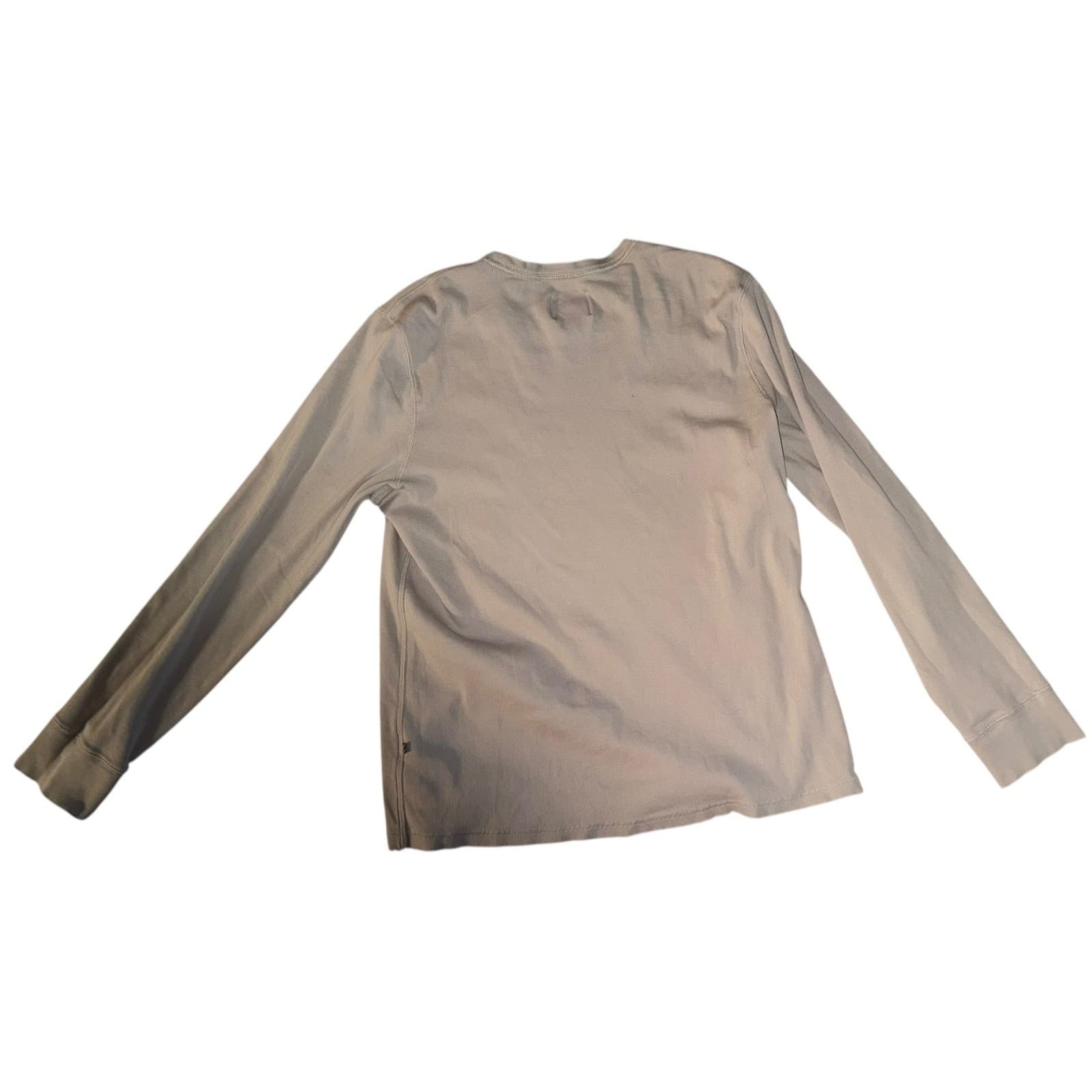 Billy Reid Tan Khaki Crew Shirt Sz L | Cotton Long Sleeve Preppy Stretch Comfy - Thumbnail 2