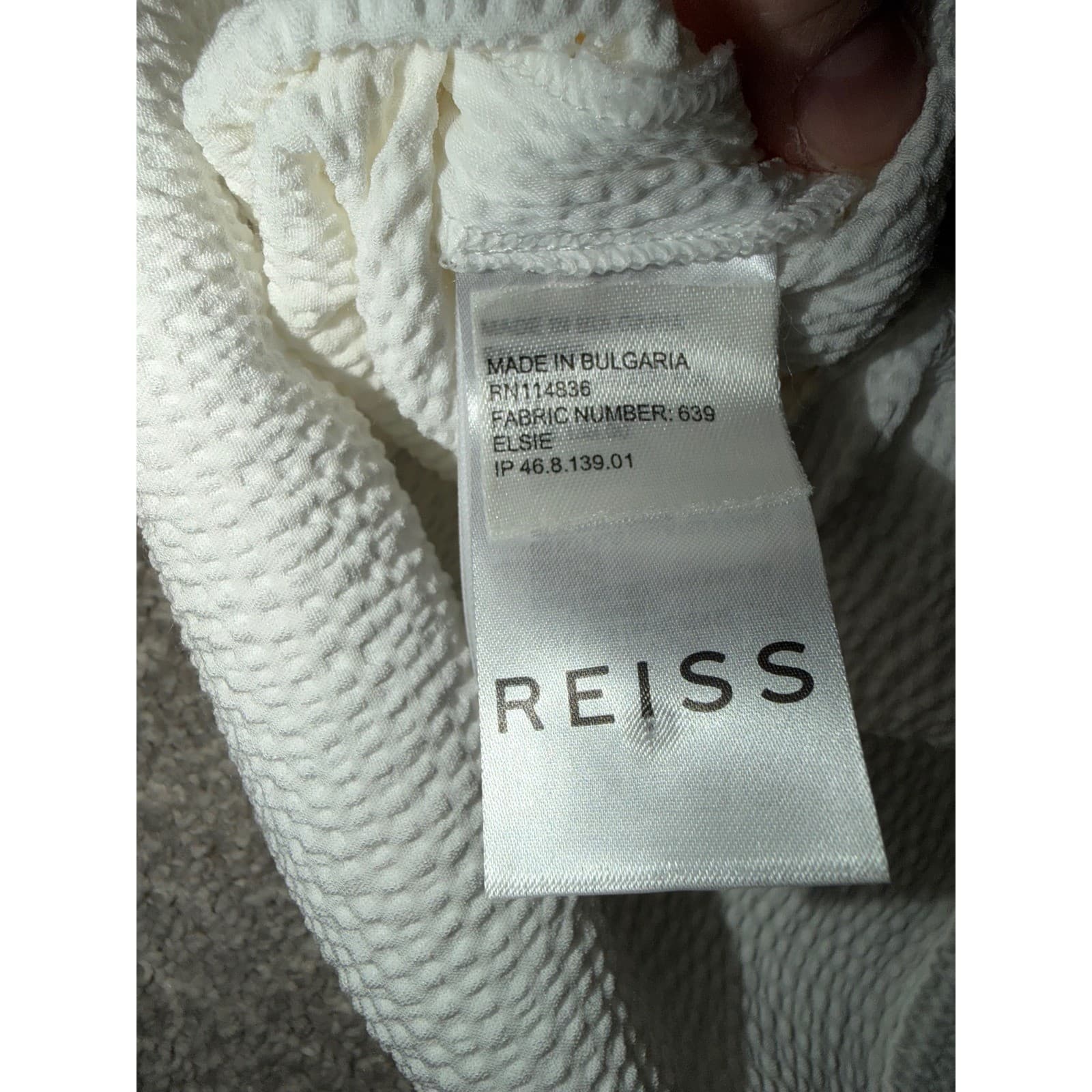 Reiss White Button-Back Shirt Sz 8 | Viscose Designer Luxury Blouse - Thumbnail 3