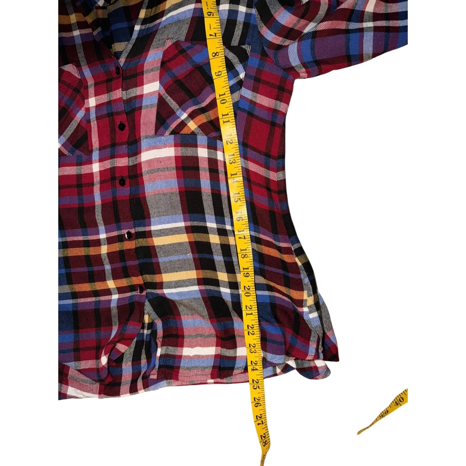 L'AGENCE Flannel Button Down Shirt Sz XS | Preppy Collar Designer Long Sleeve - Thumbnail 4