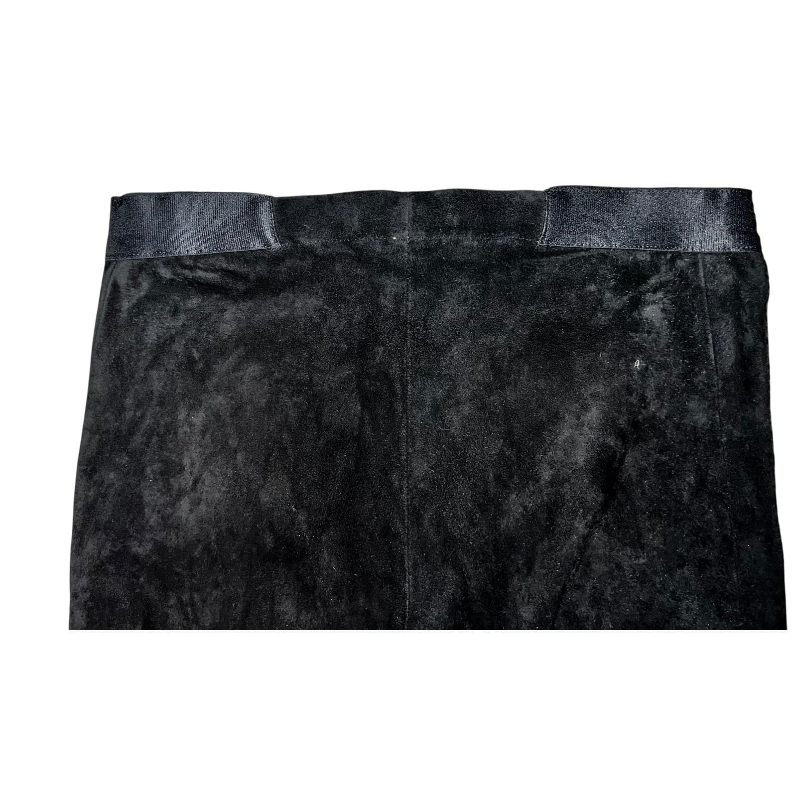 Alice + Olivia Black Suede Leggings | Front Zip Pants Luxe Designer Style Sz 2 - Thumbnail 9