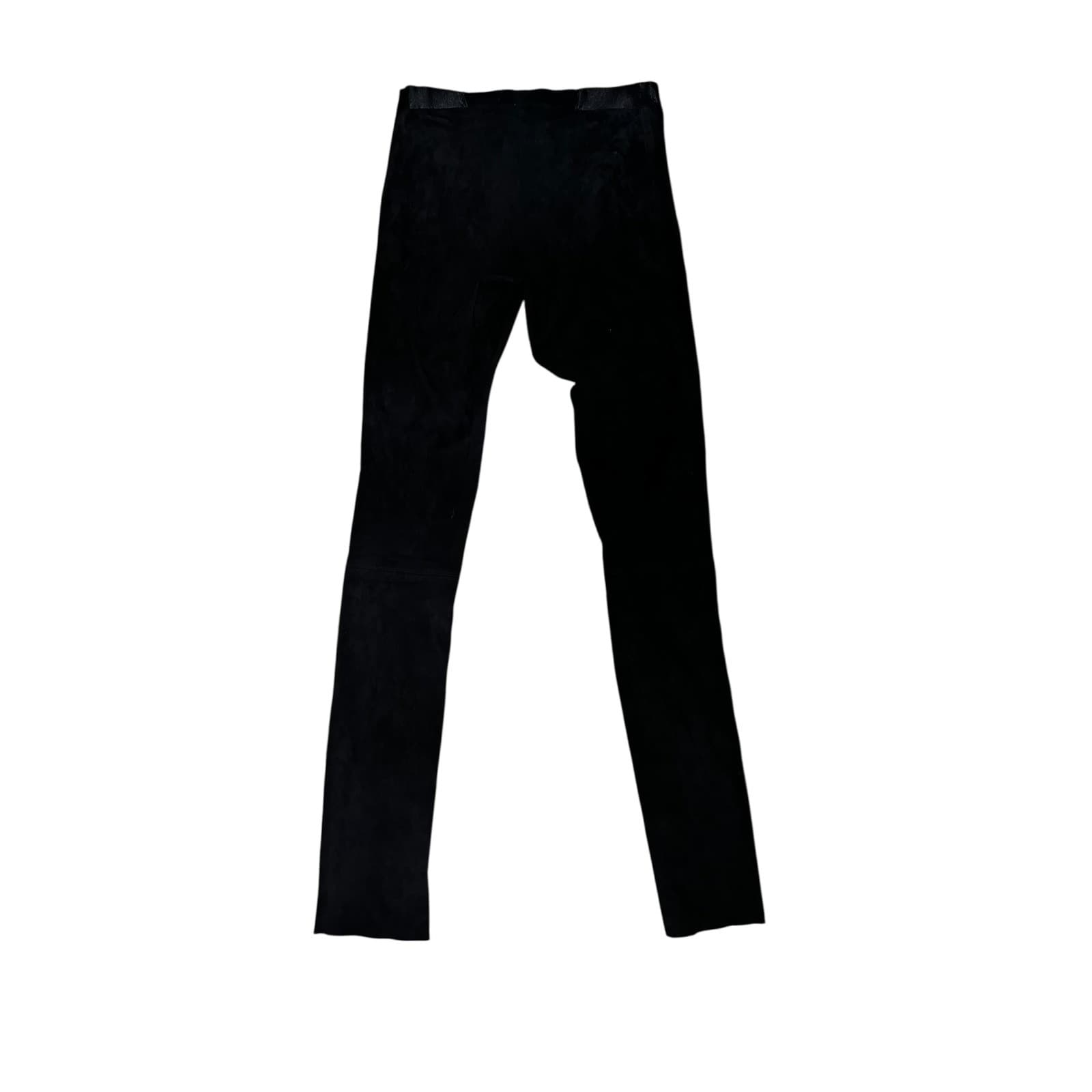 Alice + Olivia Black Suede Leggings | Front Zip Pants Luxe Designer Style Sz 2 - Thumbnail 7