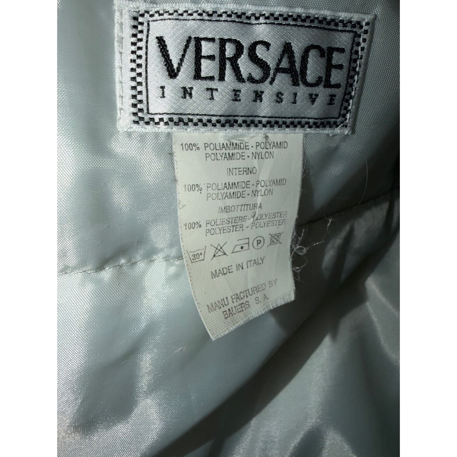 Versace Intensive Vintage Y2K 90s White Winter Coat Sz M/L | Luxury Designer - Thumbnail 5