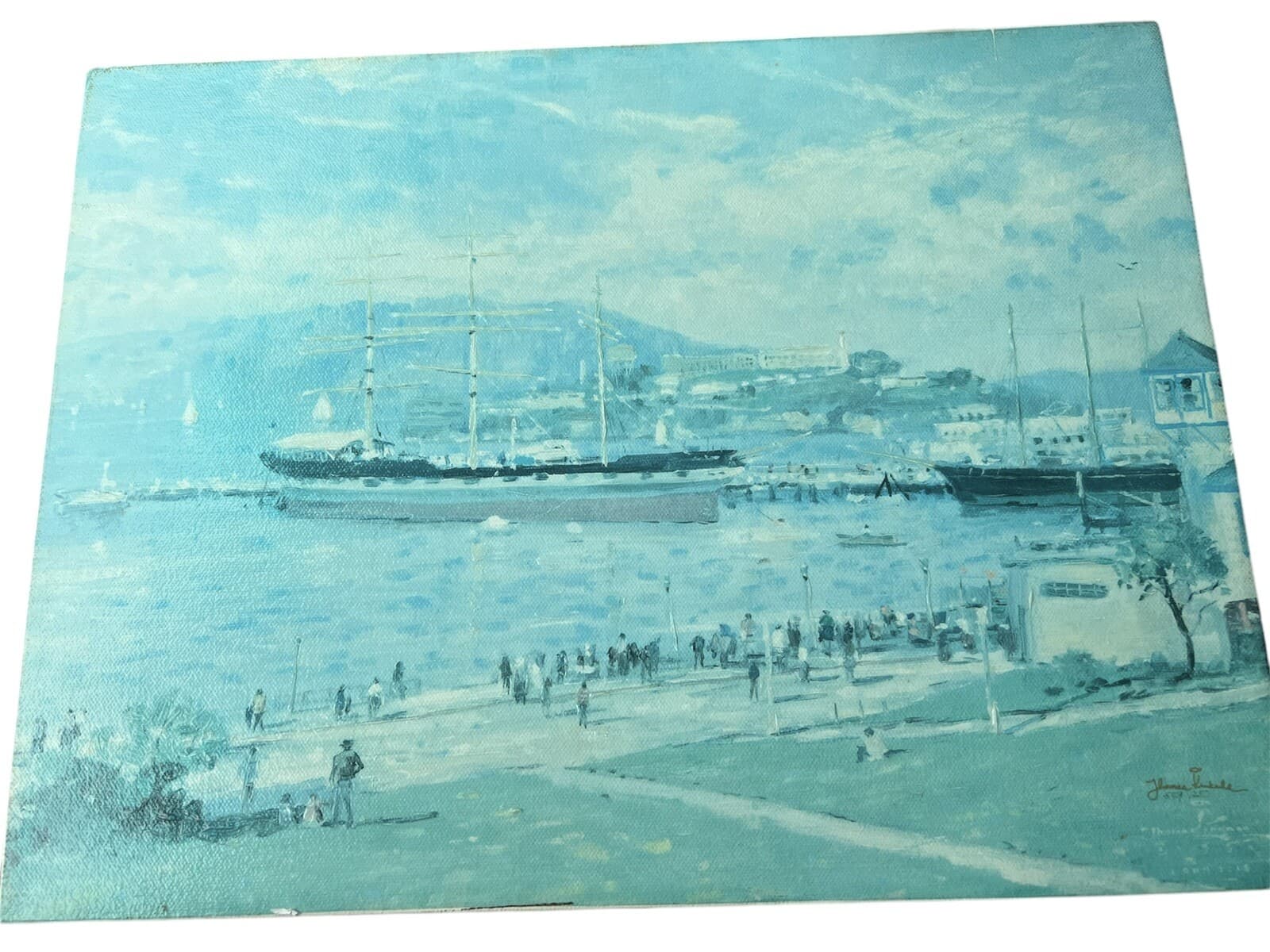 Outstanding Thomas Kinkade Fine Painting SAN FRANCISCO ALCATRAZ Canvas 12" x 16" - Thumbnail 8