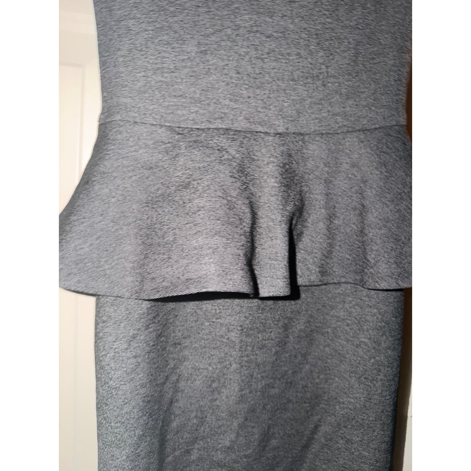 Alice + Olivia Adeline Gray Peplum Dress Sz 0 | Cap Sleeve Office Corpcore Rayon - Thumbnail 6