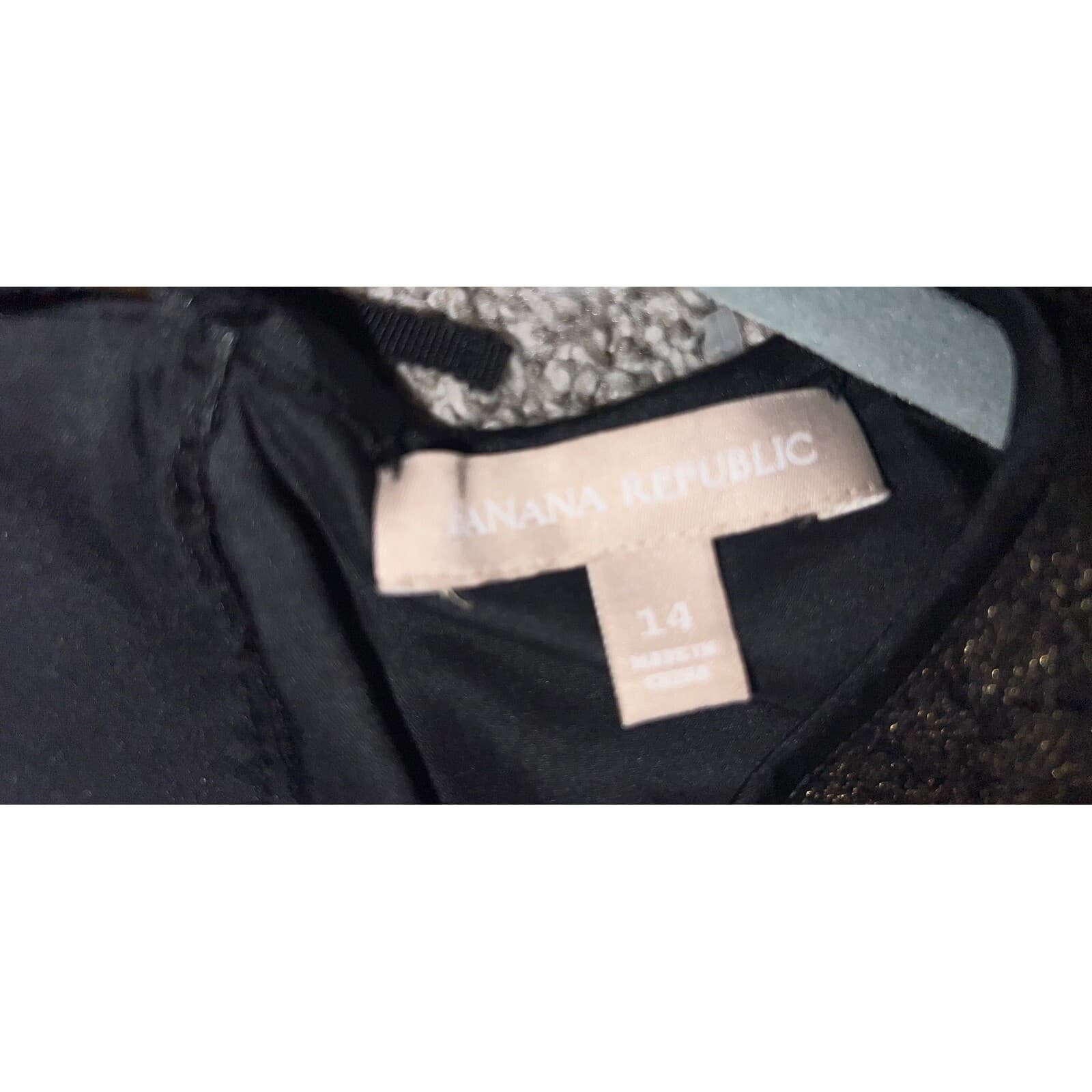 Banana Republic Top Metallic Gold Accent Party Cocktail Tank Blouse Sz 14 - Thumbnail 5