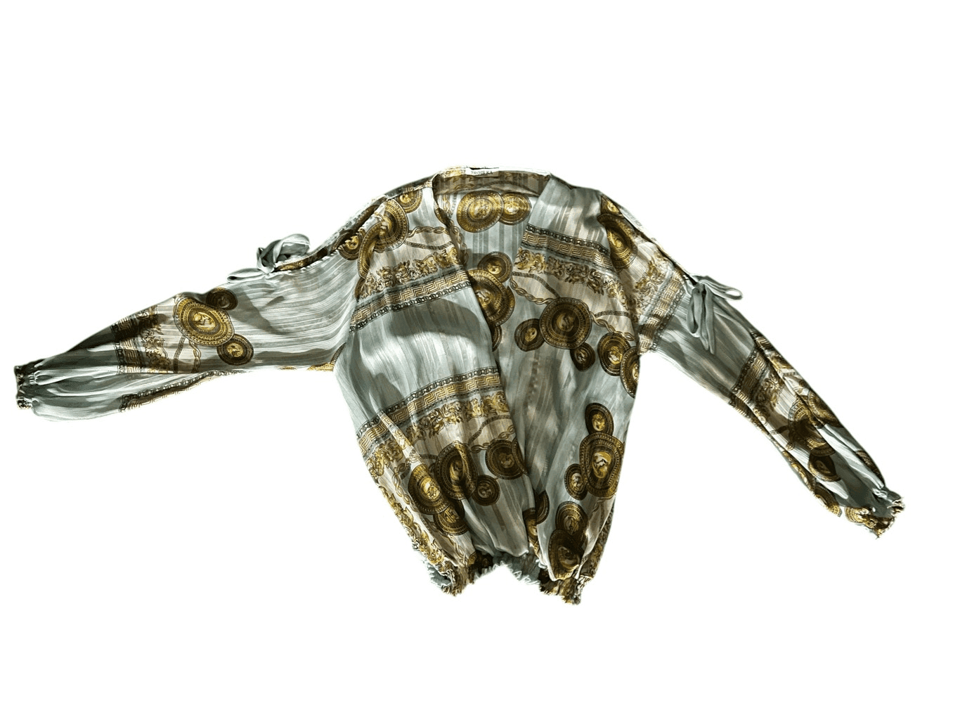 Trois Ka Paris blouse open shoulder V-neck Organza Boho Bohemian Long Sleeve - Thumbnail 5