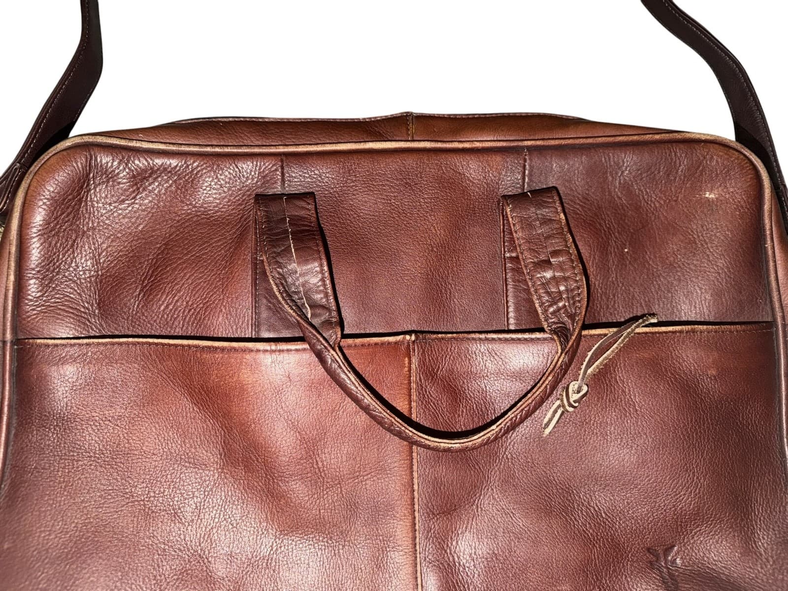 Vintage Frye Leather 16.5” x 10” x 2.5” | Double Handle Zip Top Laptop Bag - Thumbnail 5