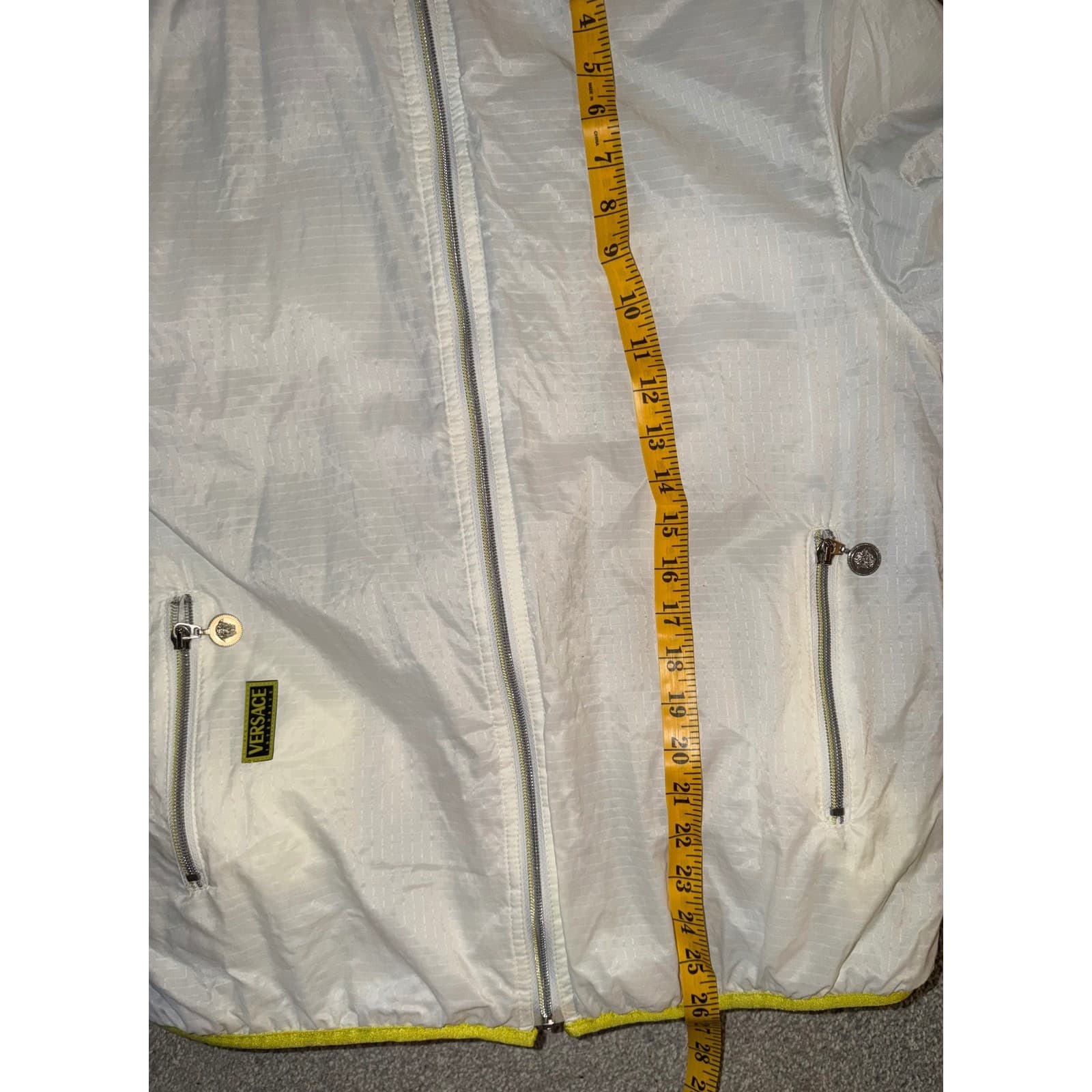 Versace Intensive Vintage Y2K 90s White Winter Coat Sz M/L | Luxury Designer - Thumbnail 11