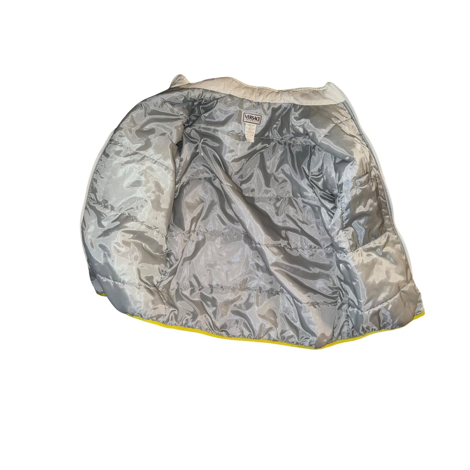 Versace Intensive Vintage Y2K 90s White Winter Coat Sz M/L | Luxury Designer - Thumbnail 4