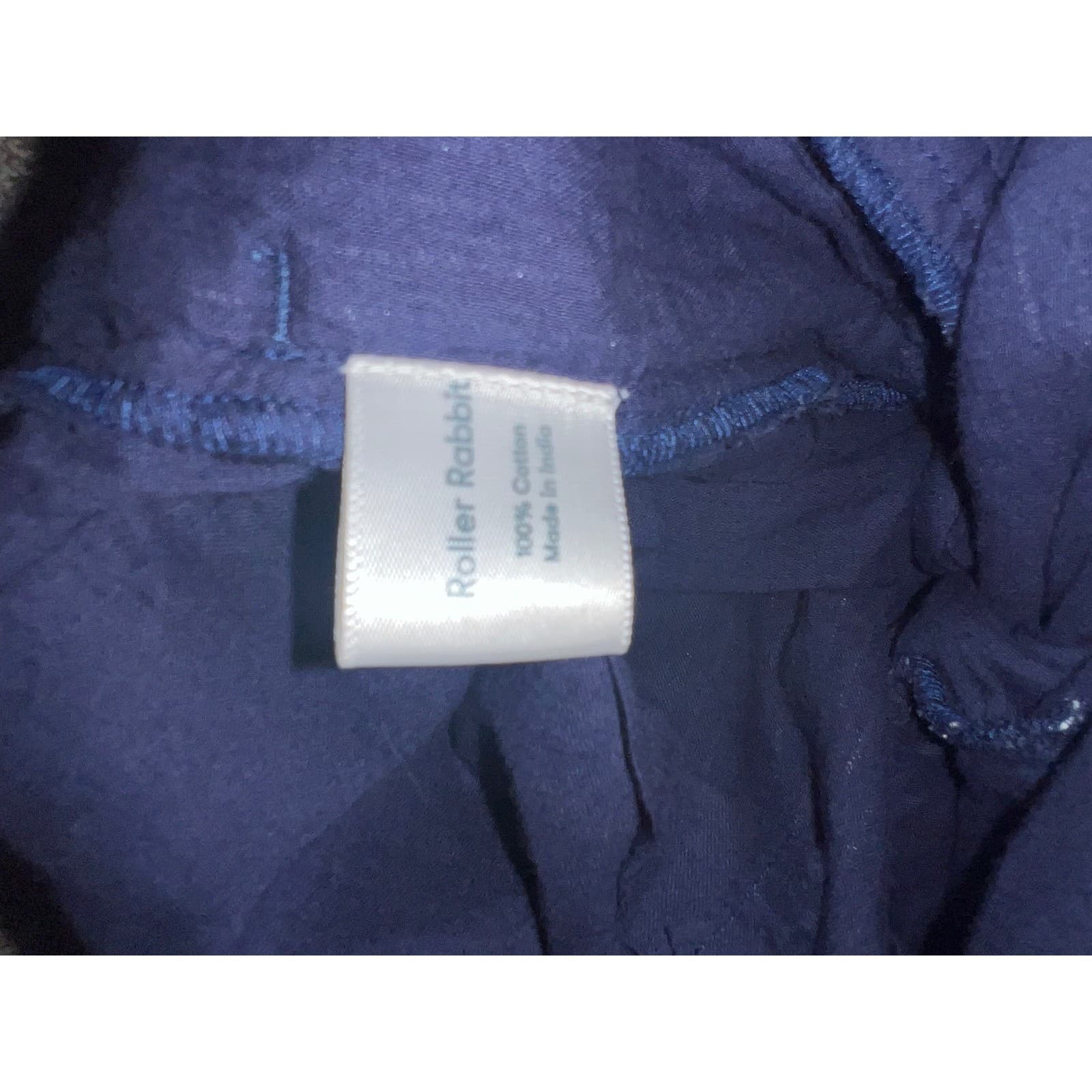 Roller Rabbit Blue & White Striped Cotton Pants sz M | Bohemian Wide-Leg Style - Thumbnail 4