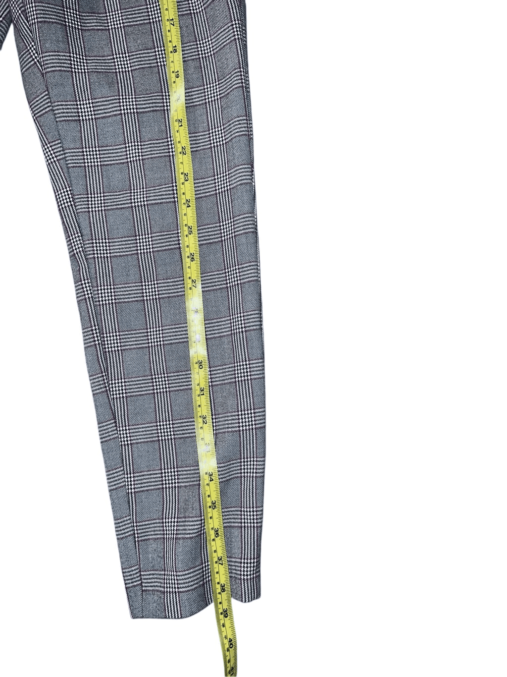Vero moda plaid pants with belt size s/32 Straight Preppy Light Office Siren - Thumbnail 4