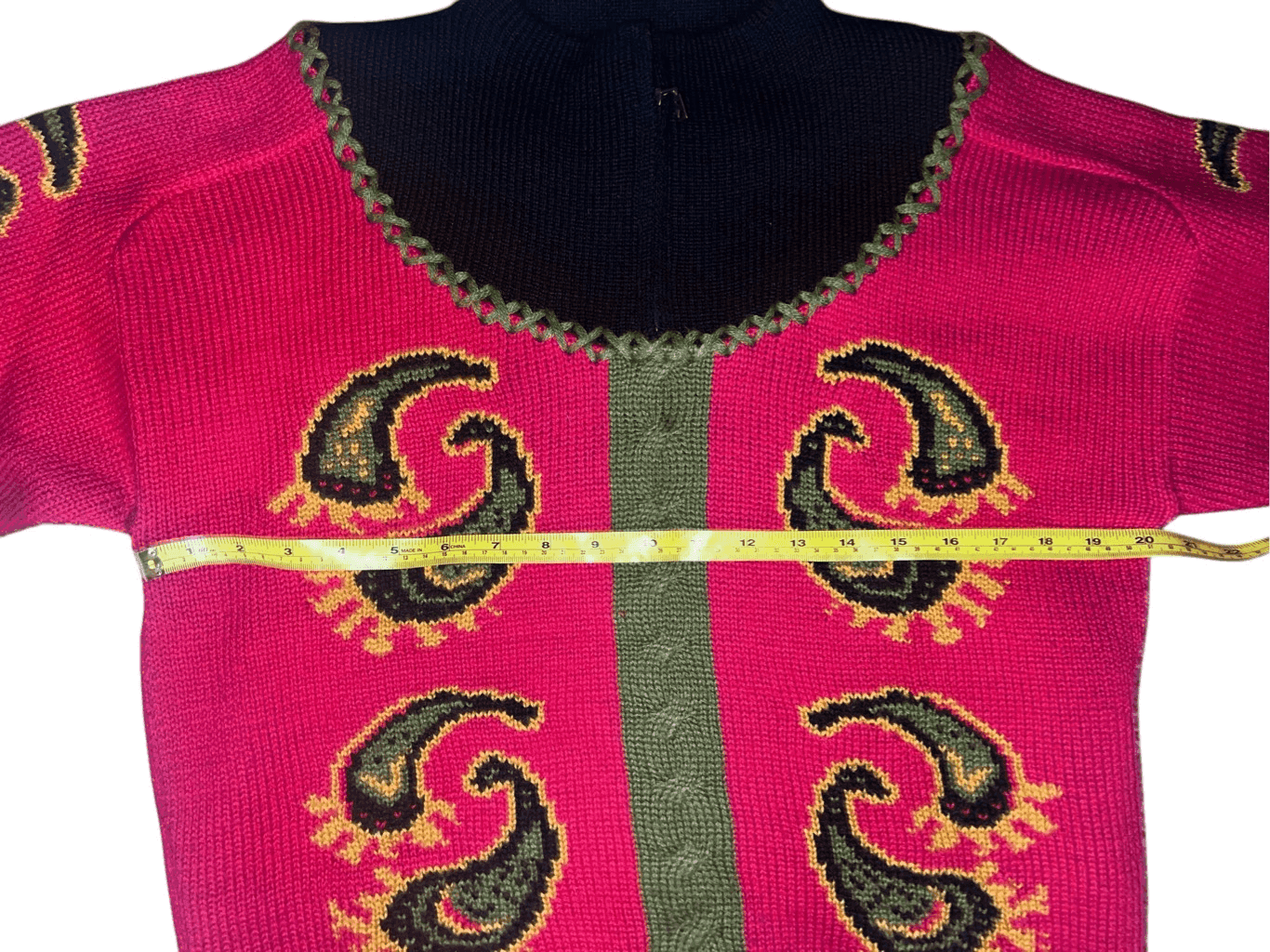 Vgt Rare Bogner Paisley Print Mock Neck Sweater Sz m Comfy Preppy Ski Snowboard - Thumbnail 3