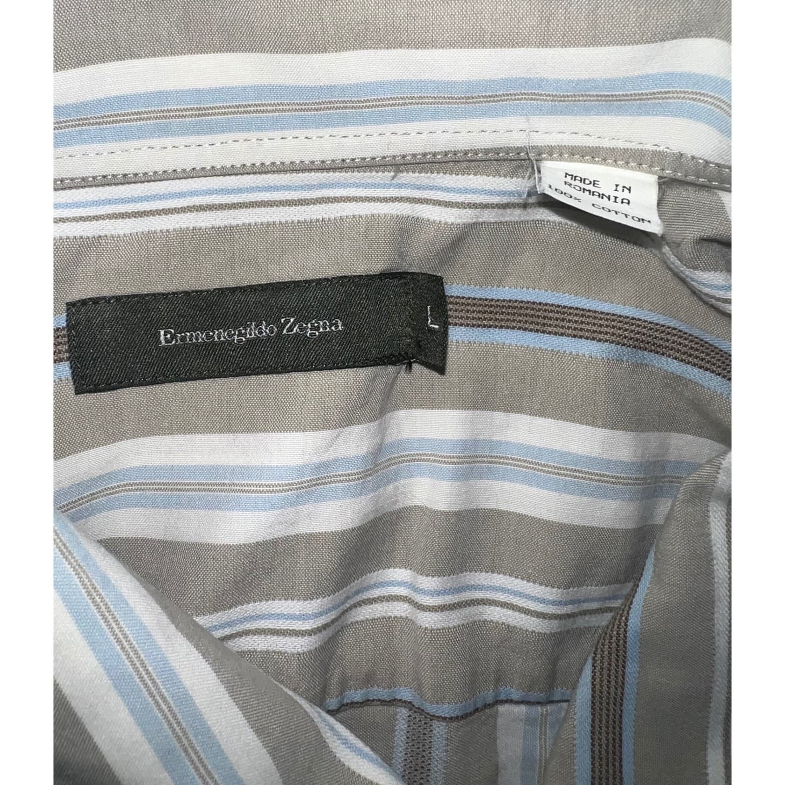 Ermenegildo Zegna strip button down shirt Long sleeve preppy luxury - Thumbnail 5