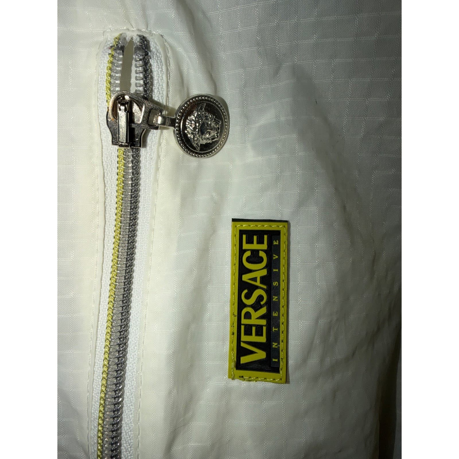 Versace Intensive Vintage Y2K 90s White Winter Coat Sz M/L | Luxury Designer - Thumbnail 8