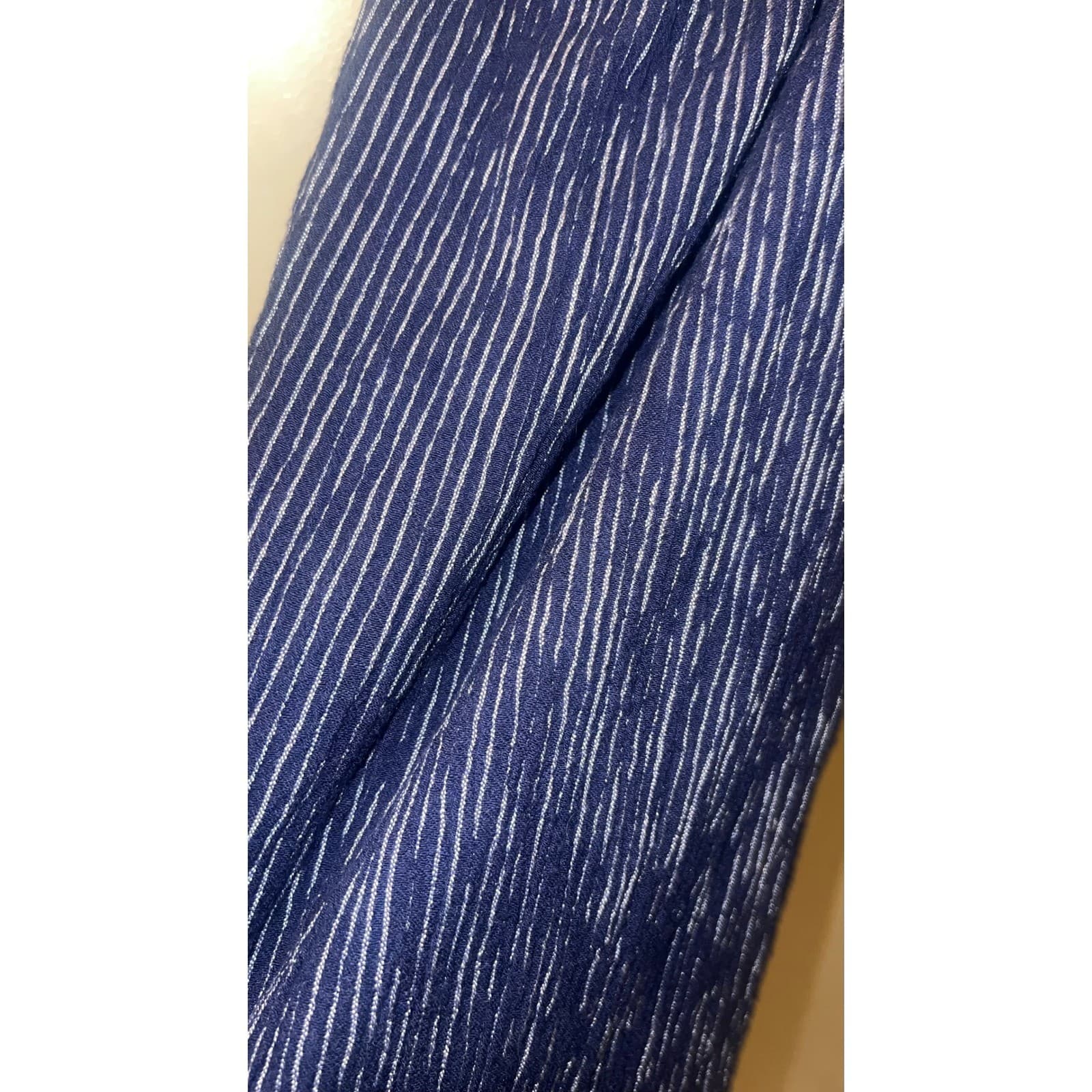 Roller Rabbit Blue & White Striped Cotton Pants sz M | Bohemian Wide-Leg Style - Thumbnail 8